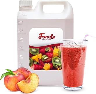 Fanale Premium Flavoring Concentrated Syrup for Bubble Tea 11 lb | Peach Flavor Syrup | for Boba Tea, Smoothies, Slushes, Desserts | 11lb | Pack of 4 | SRP040-CS