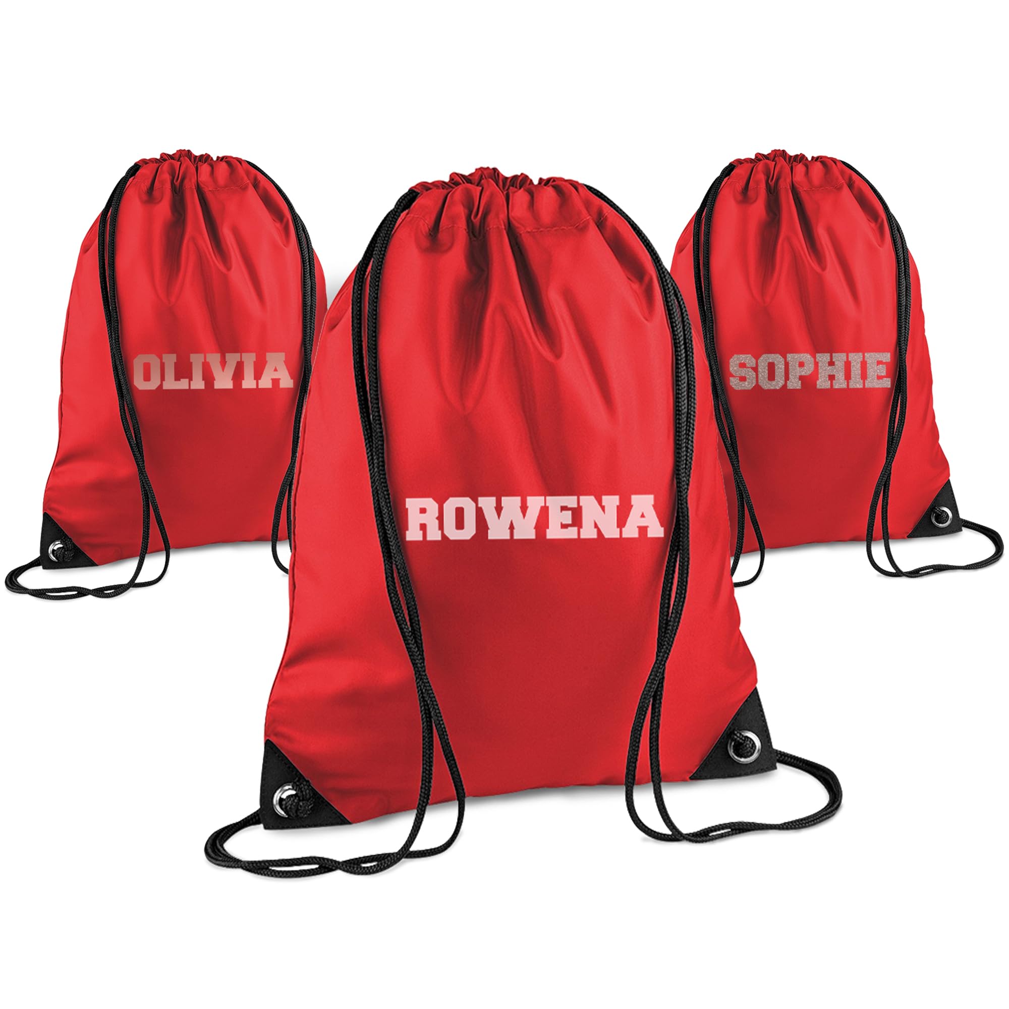 Print Maniacs Personalised Drawstring Bag for Kids Back to School PE Bag, Swim Bag with Name Ideal for Boys, Girls, Toddlers,and Primary School Students Perfect School Bag Red