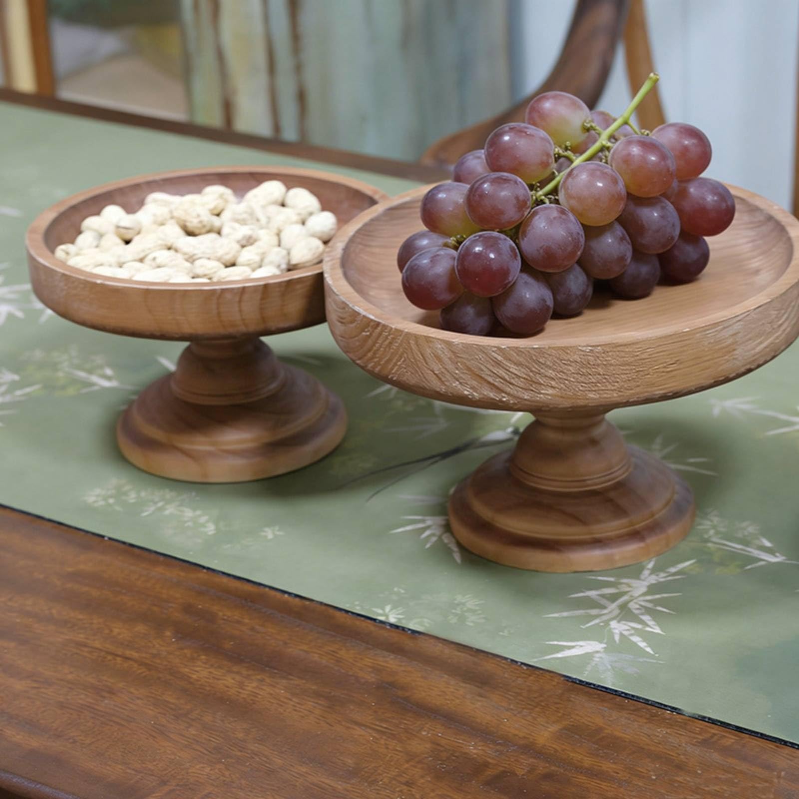 Soporte para Postres Plato Servidor, Juego De 2 Soportes De Madera para Frutas GX-3079 Grande Y Pequeño