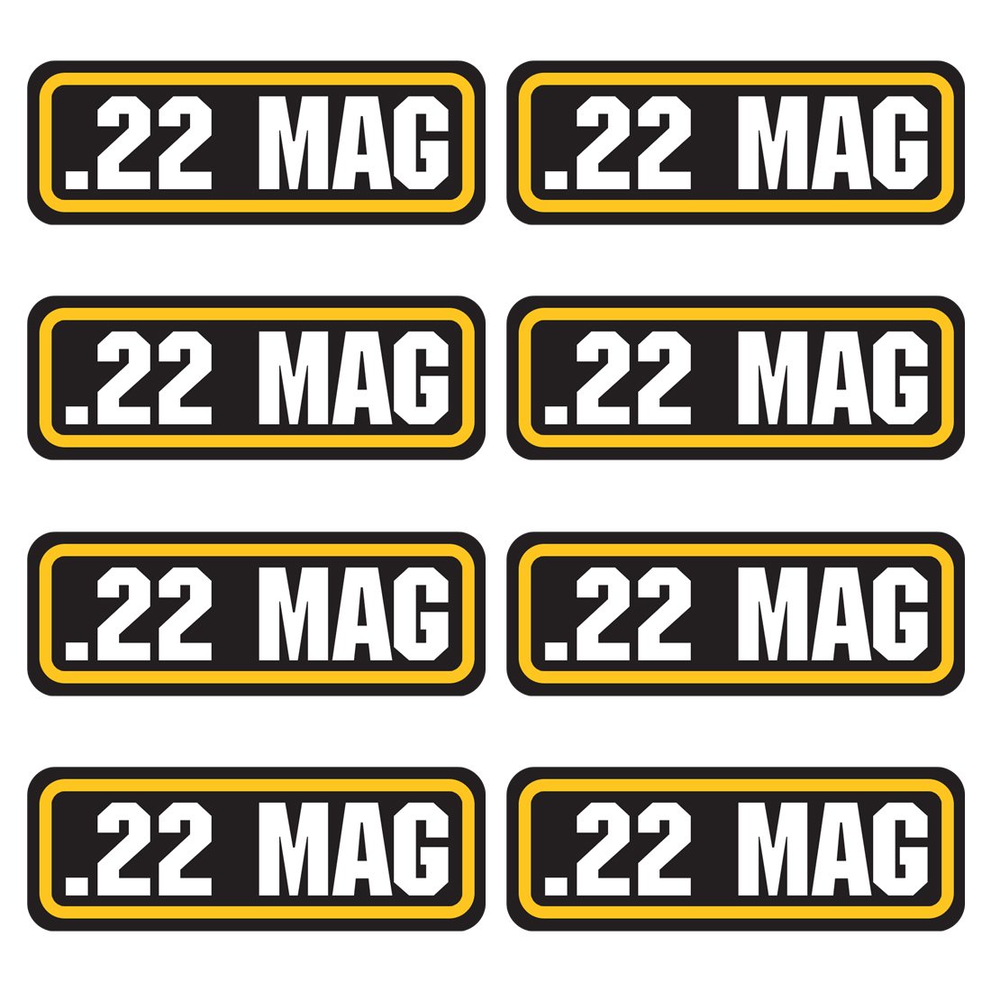 22 MAG Ammo Can Stickers, (3"x1.06",8 Pack) Vinyl Decals for Ammo Cans Metal, Storage Box, Gun Cases, Bullet Box & Ammo Pouch Labels for Organizing