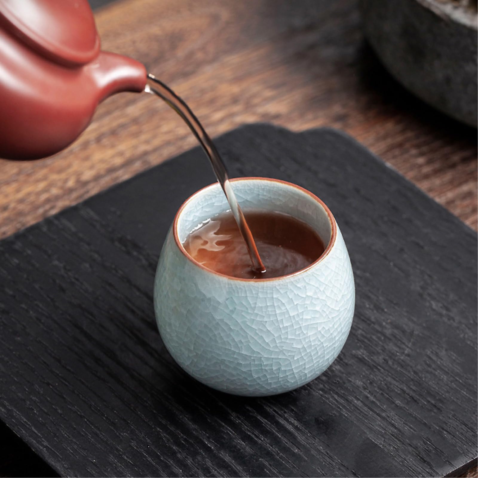 Ceramiczna glazura lodowa kubek do herbaty Ruyao domowy świeży zestaw do herbaty Kung Fu - kubek do medytacji + pudełko