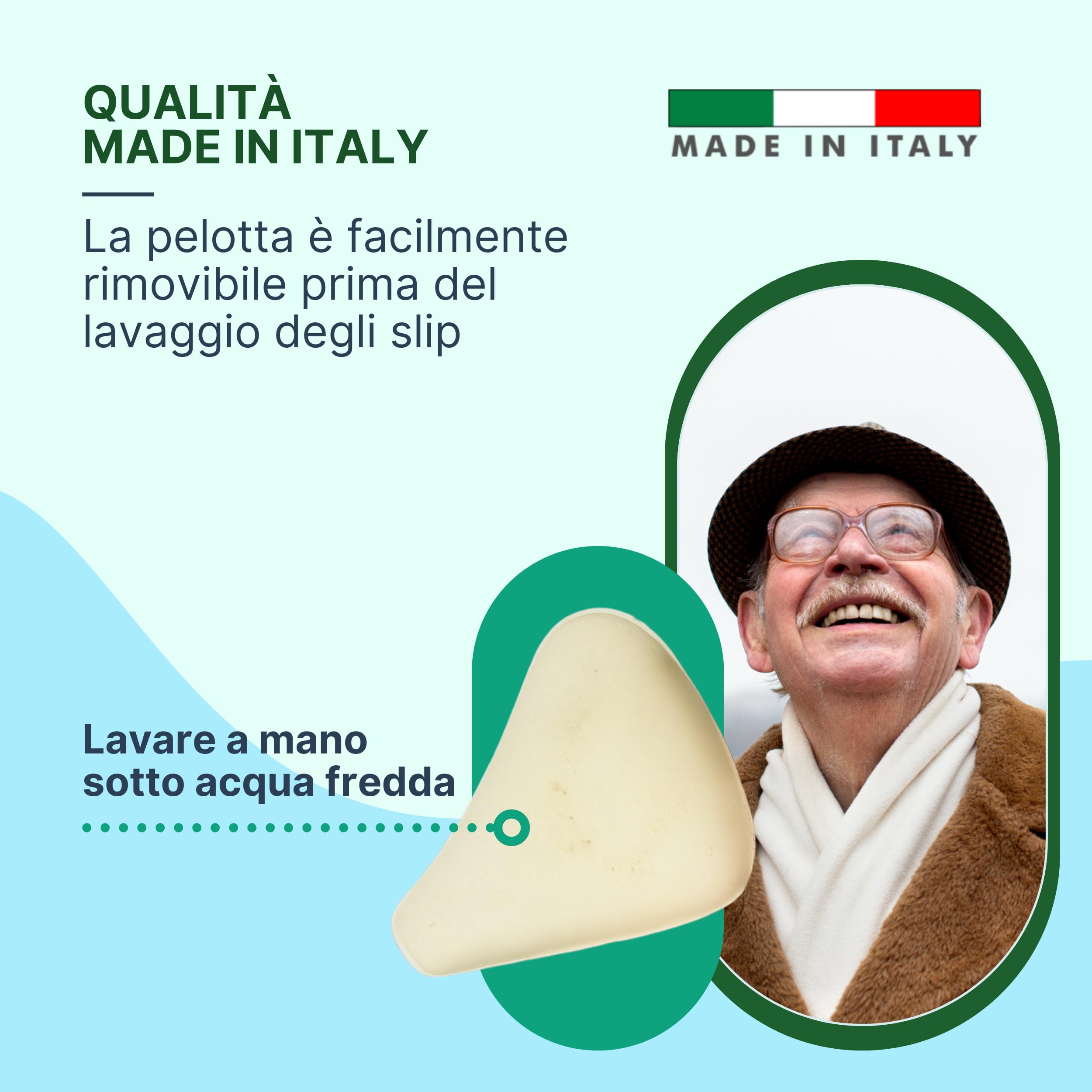 REMEDIA ONE – Pelotta Ernia Inguinale Destra, Cuscinetto di Compressione per Slip Ernia Inguinale Uomo e Boxer Contenitivi – Destra