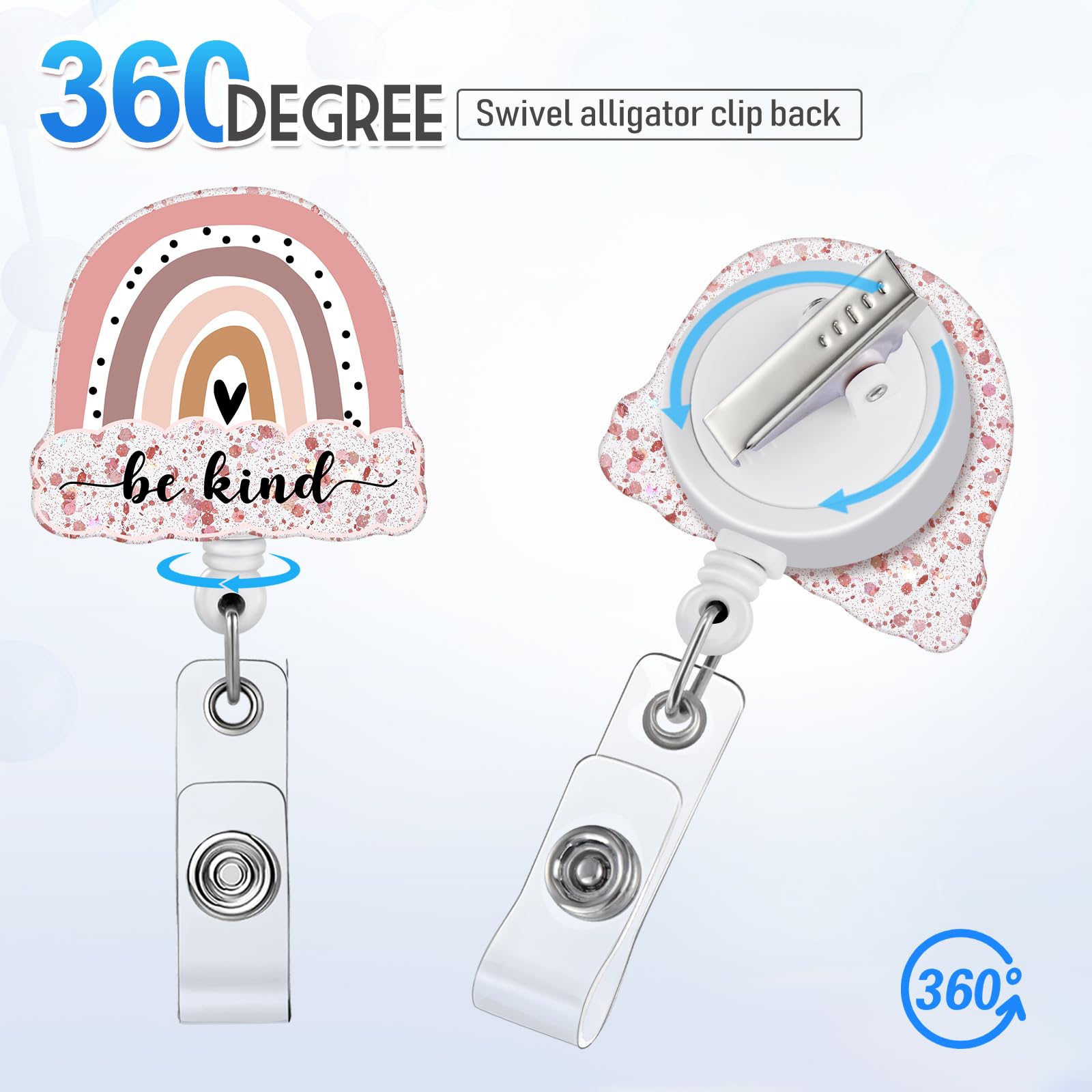 Plifal 2 Pack Dried Flower Nurse Badge Reel Retractable - Cute Cardiac - View #8