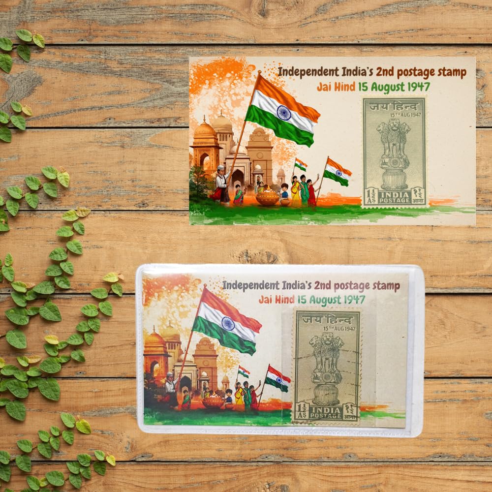 India 2nd Independence Stamp 1947, Jai Hind Edition 1½ Annas Stamp, Heritage Philately Collectible, Genuine Postage Stamps, Multi Colour-image-28