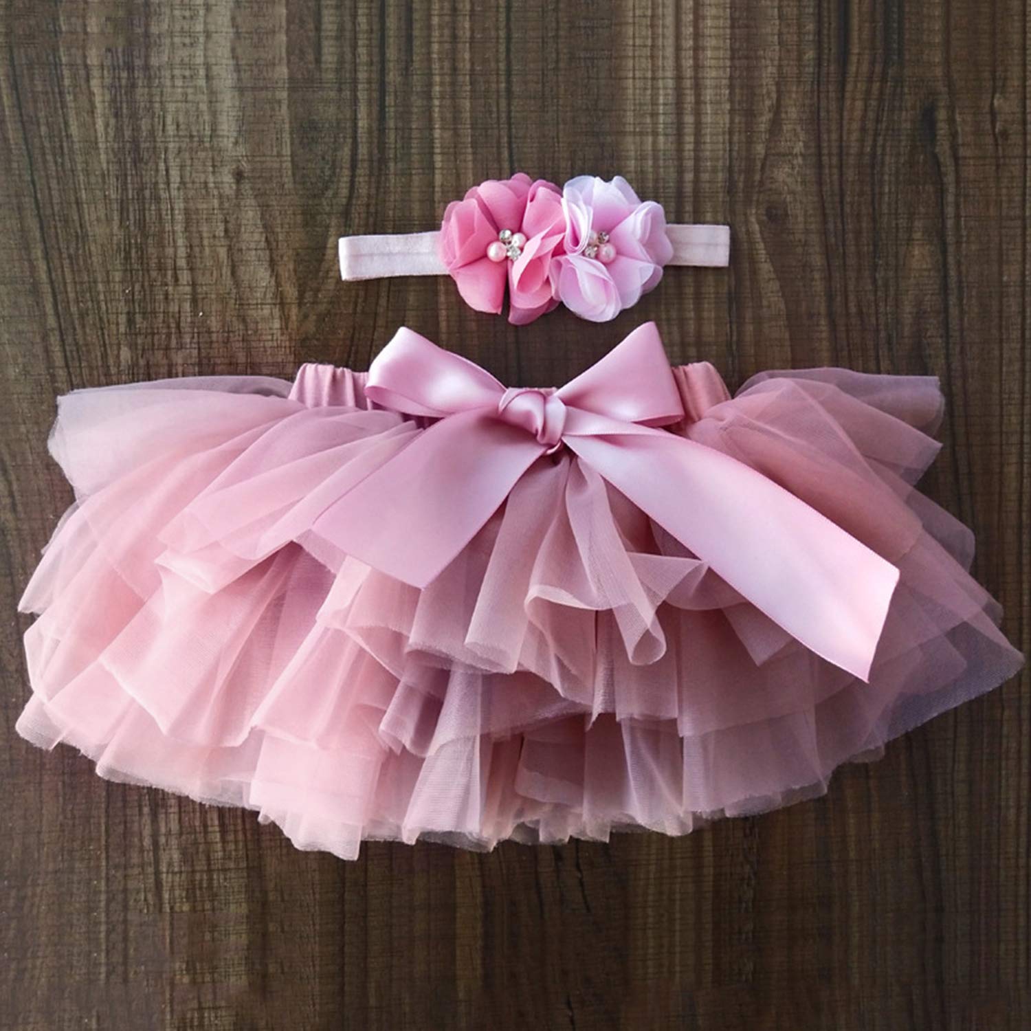 Ensemble jupe tutu pour bébé fille avec couvre-couche en tulle et bandeau
