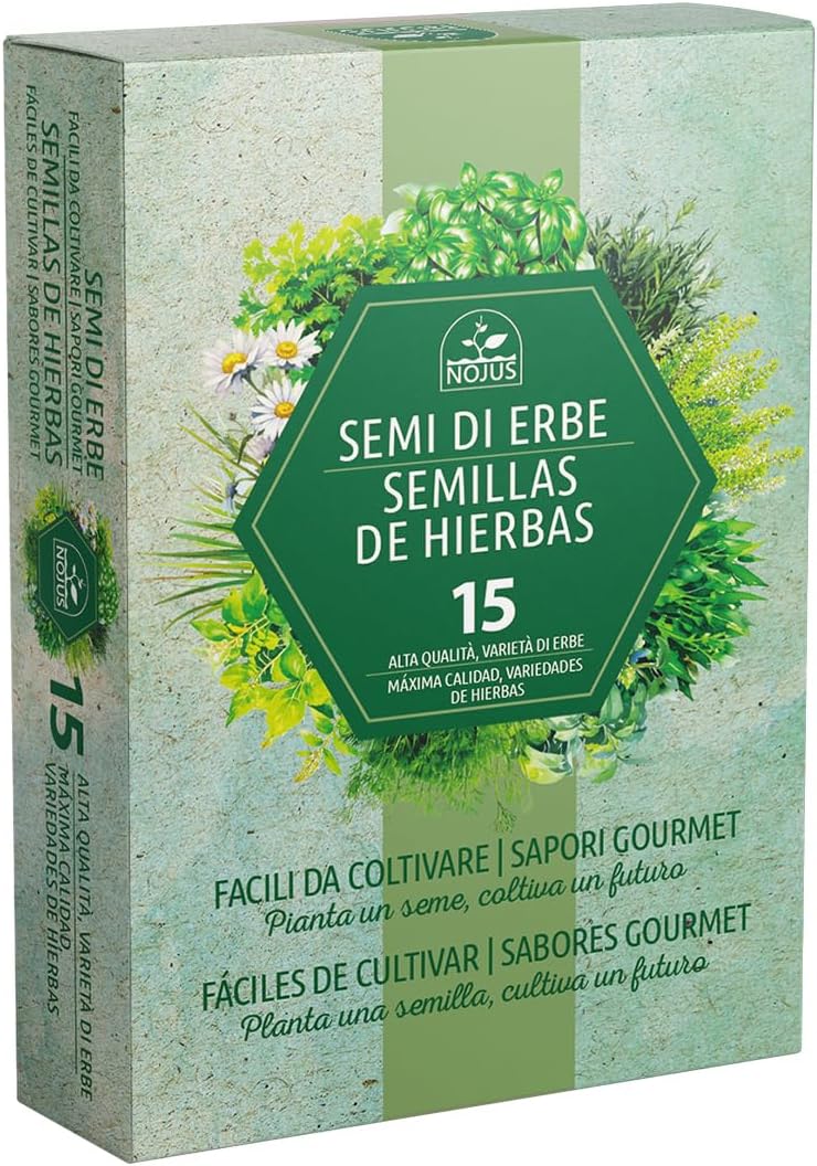  Nojus - 14 paquetes de semillas de hierbas variadas.