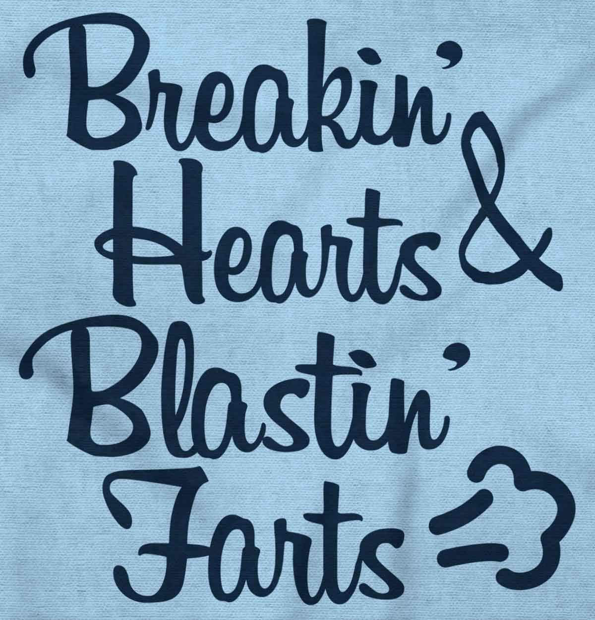 Breakin Hearts Blastin Funny Silly Baby Romper Boys or Girls