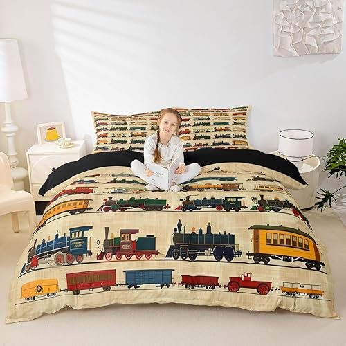 Miniatura 14 de Feelyou Juego de funda de edredón de camión de bomberos, edredón de coche de policía para decoración de habitación de niños, colcha de ambulancia