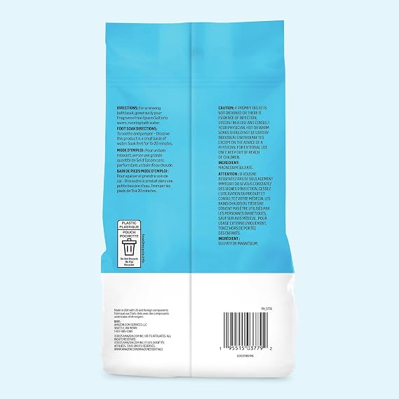 Amazon Essentials Epsom Salt Soak, Magnesium Sulfate USP, 3 Pound, 1-Pack (Previously Amazon Basics)