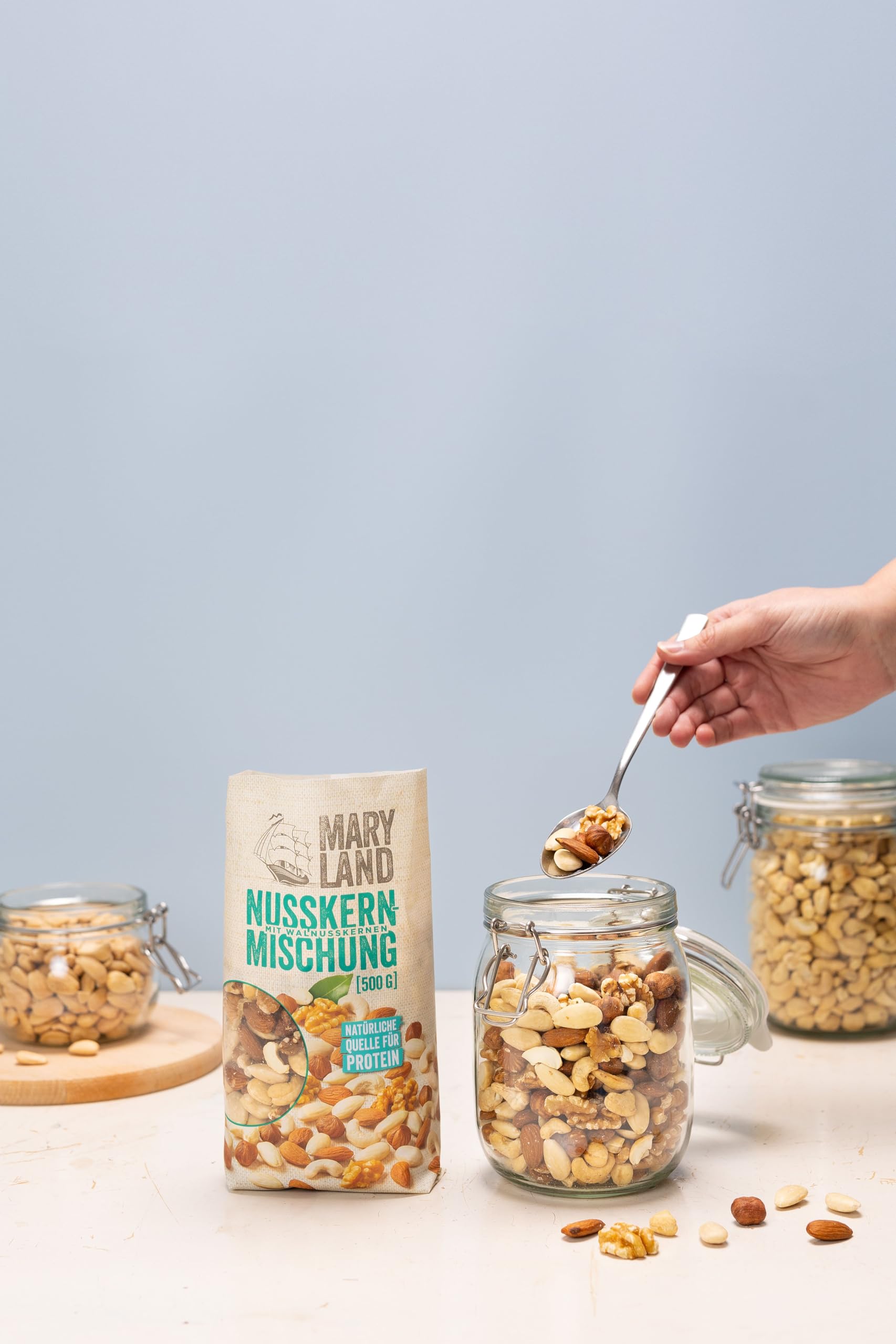 Maryland Nusskernmischung 500g Vorratspackung 5er Pack – Nusskernmischung naturbelassen, vegan, frei von künstlichen Aromen, ohne Zusatzstoffe – Im Großbeutel genießen (5 x 500g)