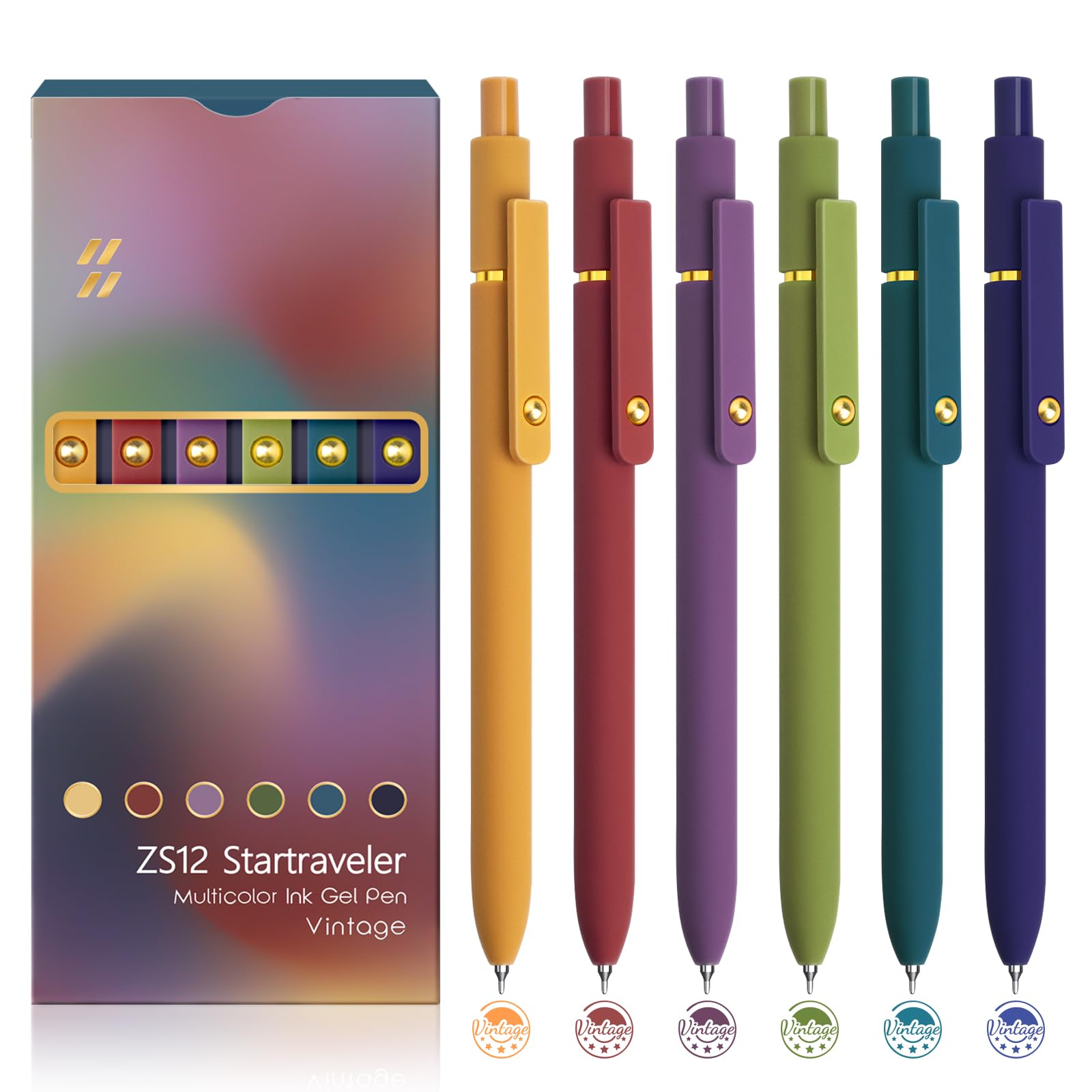 Photo 1 of YOXMJDB 6 Pcs Color Pens for Journaling 0.5mm Fine Point Colored Gel Ink Pen, Smooth Writing Colorful Pens for Note Taking, Gift Set for Women & Men (6 Pcs Vintage Gold)