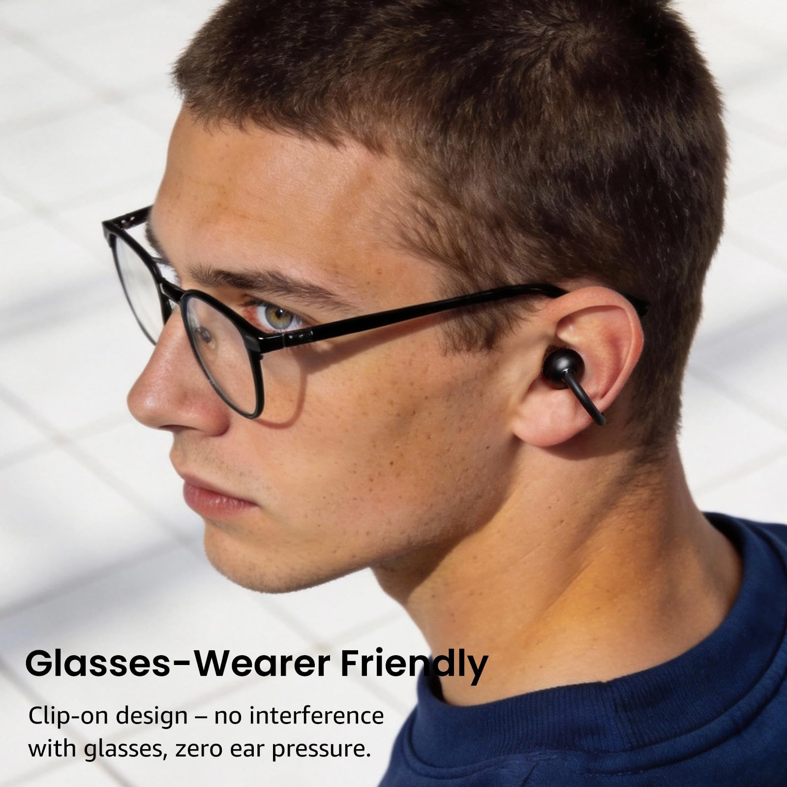 TOZO Openearring kabellose Bluetooth 5.4-Kopfhörer,personalisierbare EQs per APP,40 Std Akkulaufzeit,Typ-C und IPX5,LED-Display,ultraleichter Clip 5.1g,ideal für Büro,Anrufe und Sport,Dunkel Schwarz
