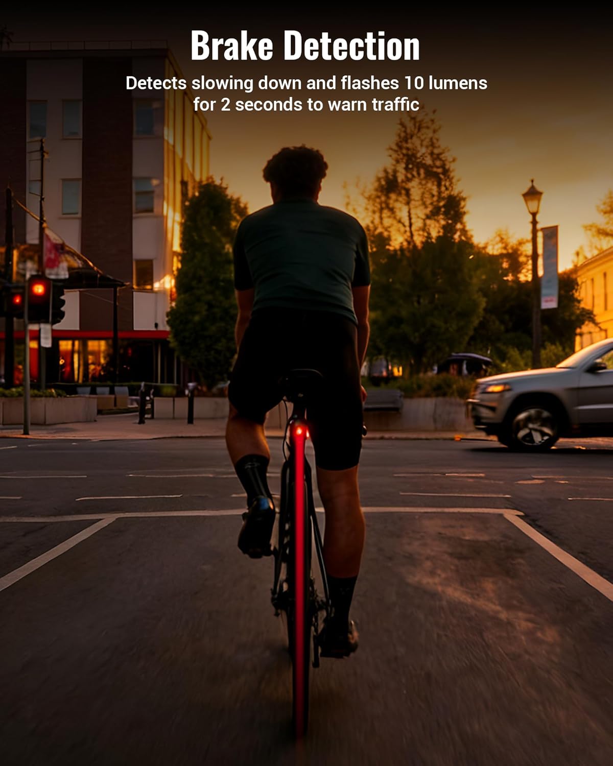 RAVEMEN NT301 Bike Camera with Tail Light, 138° Ultra-Wide 2K | Smart Accident Detection | 130H | Auto On and Off | Brake Sensor | Seatposts and Saddle Mounted | 5 Modes | 16GB Card/Tether Included
