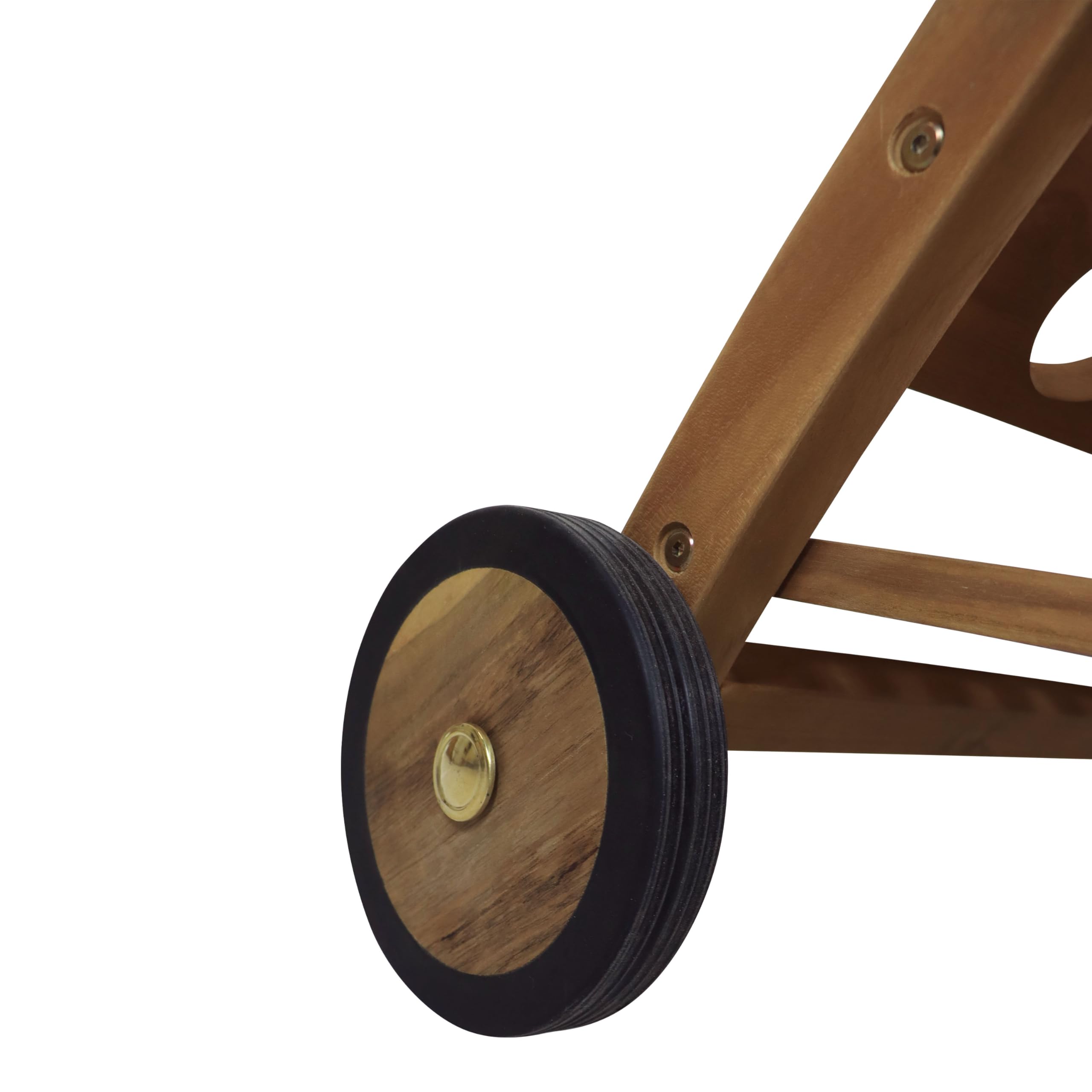 AXI Adi Servierwagen aus Teak Holz mit abnehmbarem Tablett & Flaschenhalter | Küchenwagen mit Rollen für Garten, Balkon, Terrasse | Rollwagen für Outdoor/Küche aus Teakholz | 93 x 62 x 84 cm