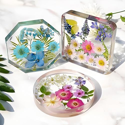 Miniatura 3 de Juego de 20 moldes de resina para posavasos de resina, 6 cavidades, moldes de silicona para resina epoxi, moldes de posavasos para fundición de