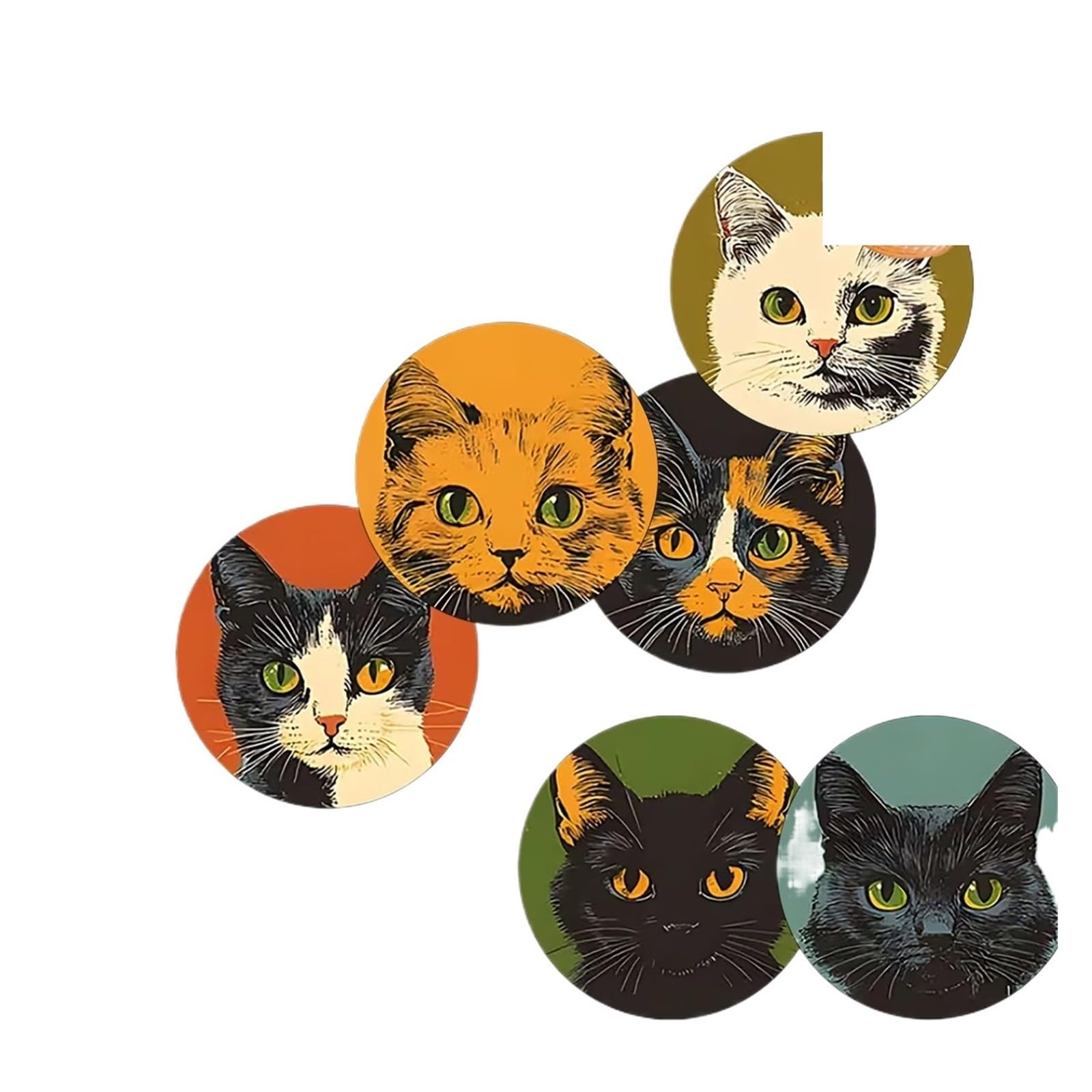 Wooden Round Coasters 6Pcs Wooden Coaster Set