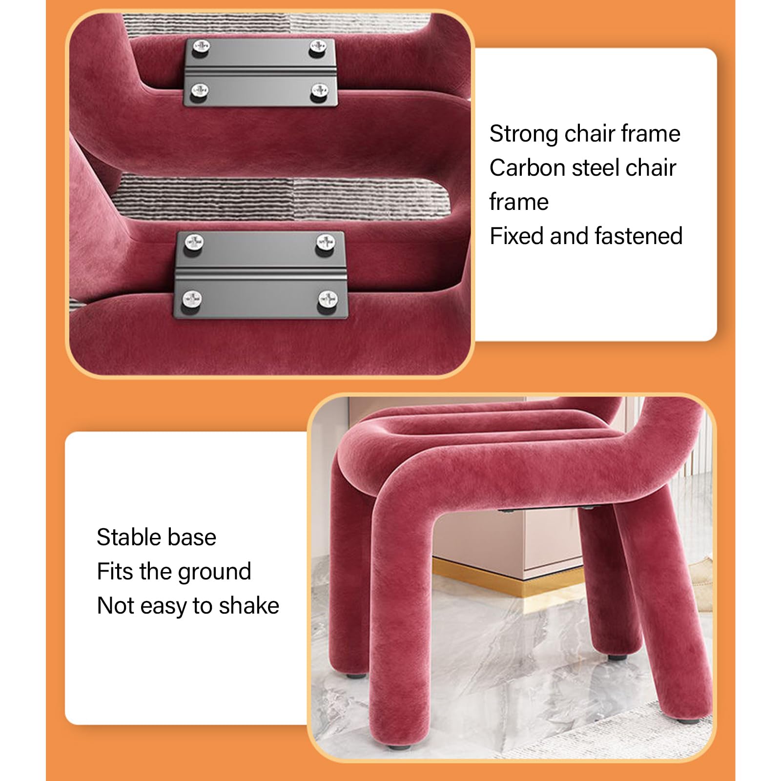 Generisch Kleiner Ottoman aus Samt, speziell geformter Schminkstuhl, Schminkstuhl, modischer Fußhocker, Fußstütze, Schminkhocker für Wohnzimmer, Schlafzimmer, Ankleidezimmer, Blau