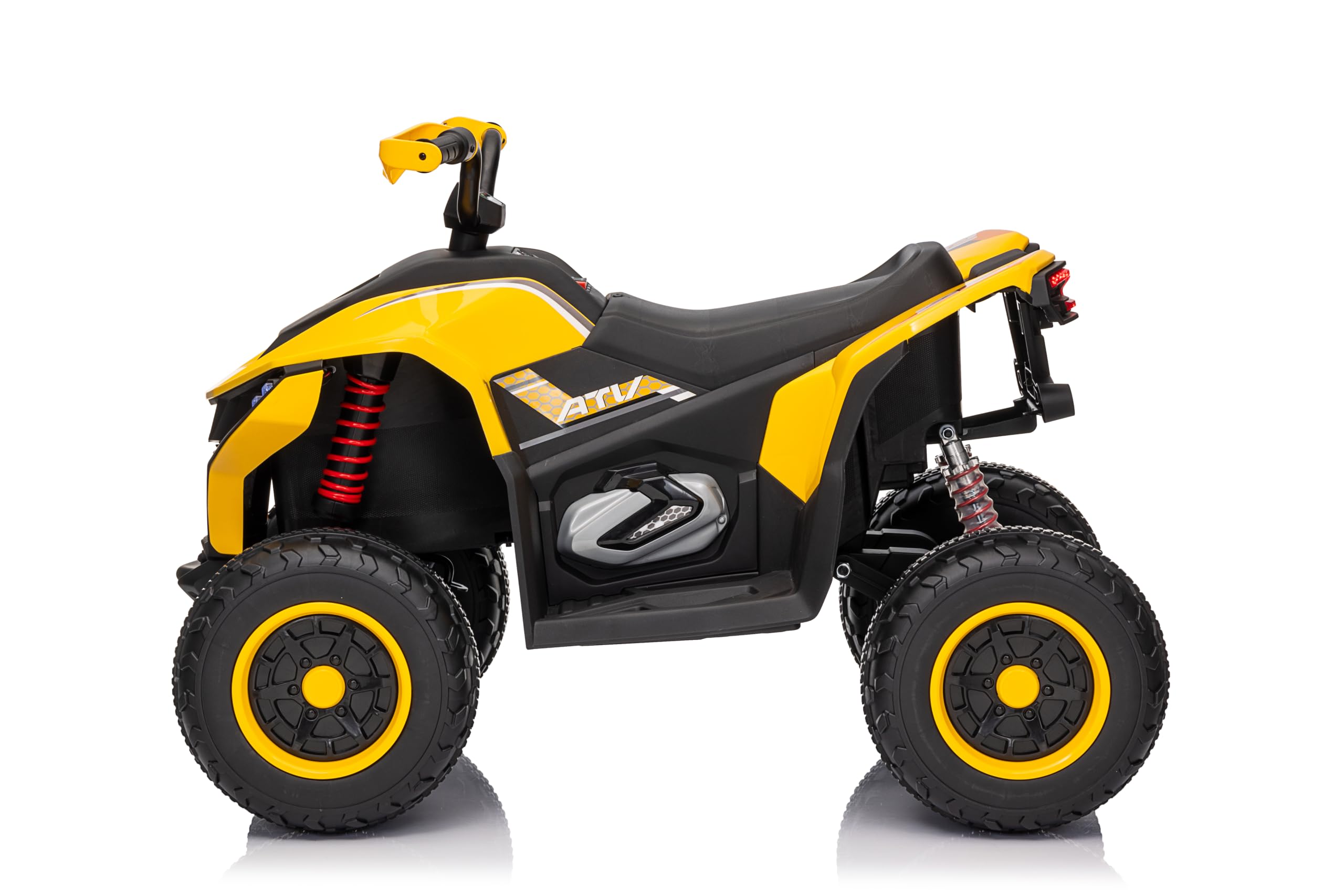 LALAHO Quad elettrico per bambini, 24 V, 7 Ah, con 2 motori, giallo