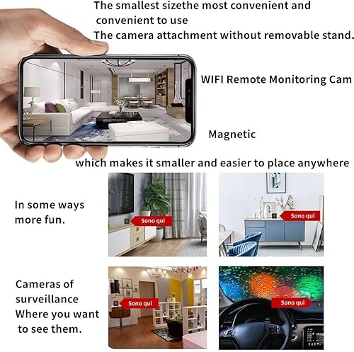 Miniatura 6 de Mini cámara de seguridad WiFi 1080P, alertas de detección de movimiento AI, visión nocturna automática, cámara de vigilancia de grabación en tiempo