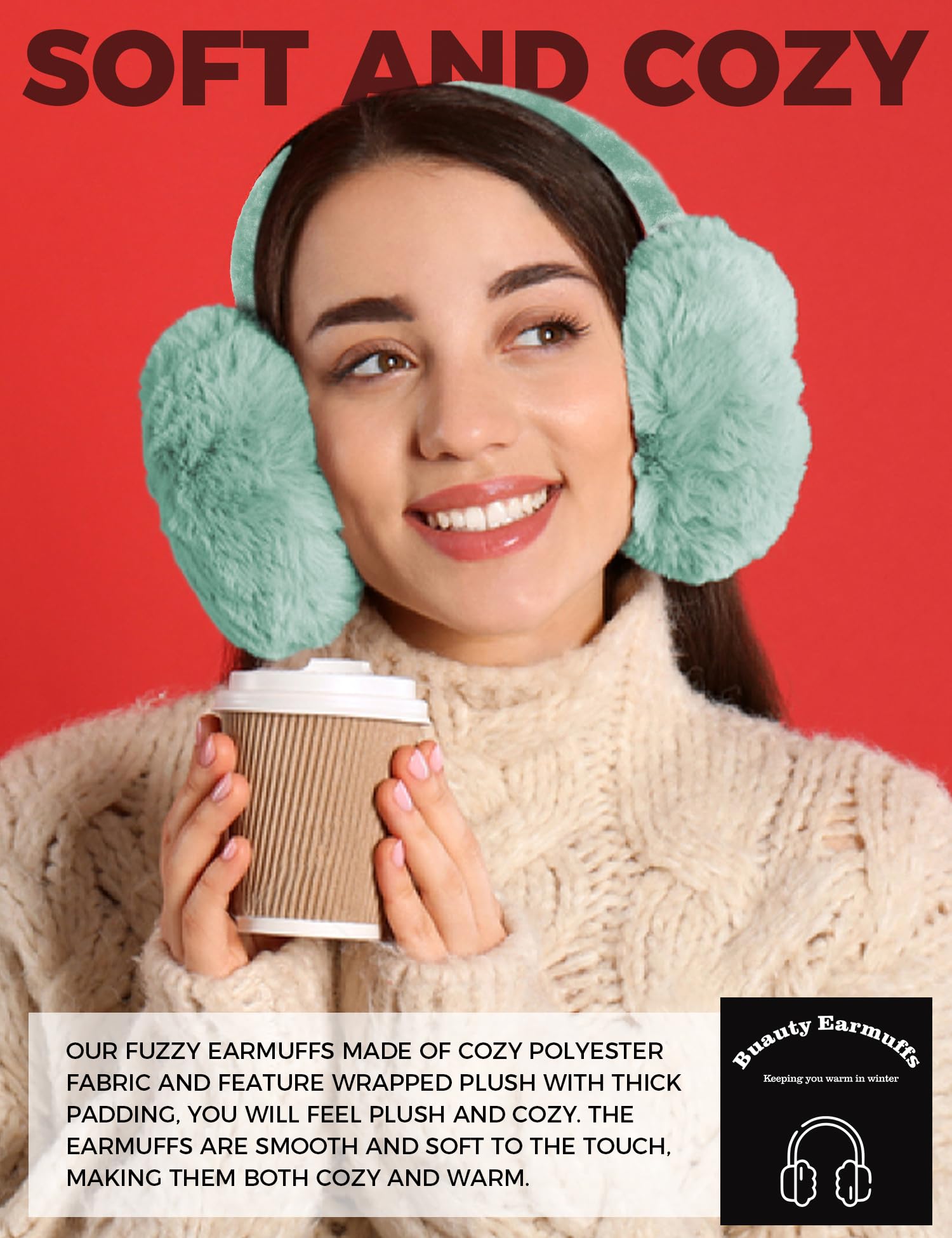 Buauty Ear Muffs Winter Women Men Soft Earmuffs Cute Ear Covers Cold Weather Fluffy Ear Warmers Headband Winter Accessories