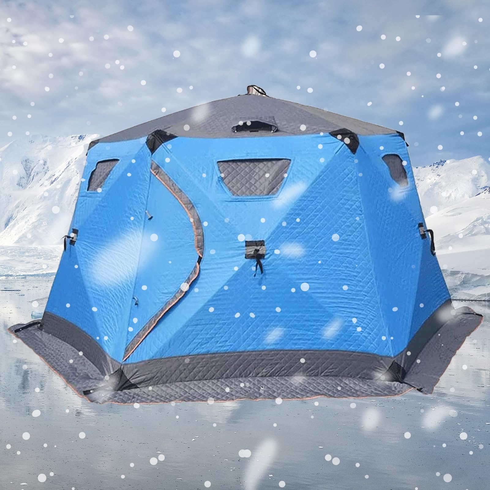 warmes zelt im winter Tipi Outdoor，5–6 Personen, großes Eisfischerzelt, Winter-Angelzelt, Camping, gepolstert, atmungsaktiv, verdickte Baumwolle, Zelt Sport & Freizeit Frame Style:Step Over TREKKINGZELT TARP MT900 Google Bike Lock Campaign