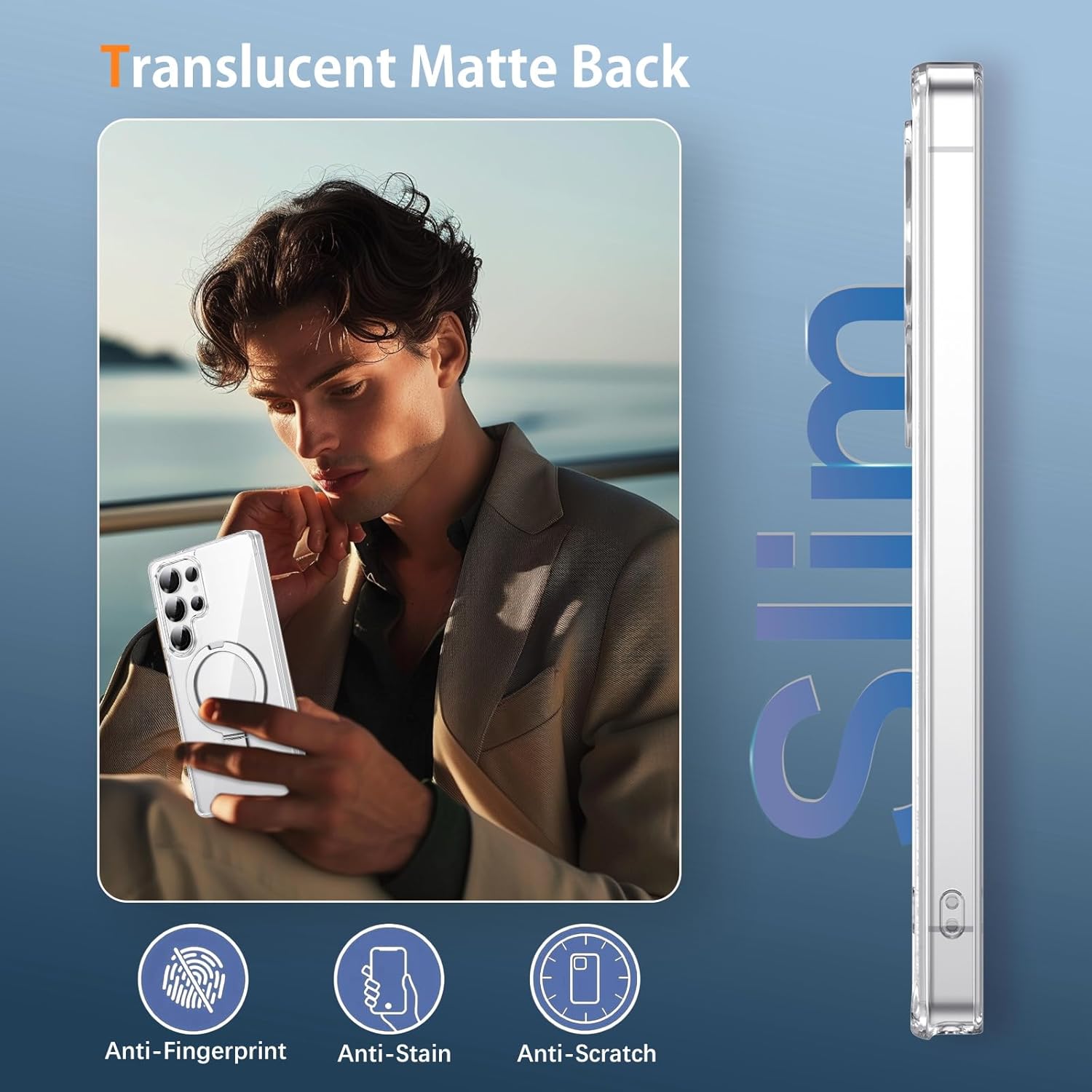 DUEDUE Magnetic Case Compatible with Samsung Galaxy S25 Ultra Case,Clear S25 Ultra Phone Case MagSafe Ring Holder Stand Drop Shockproof Protective Phone Cover Cases for Samsung S25 Ultra 6.9 inch - Image 7