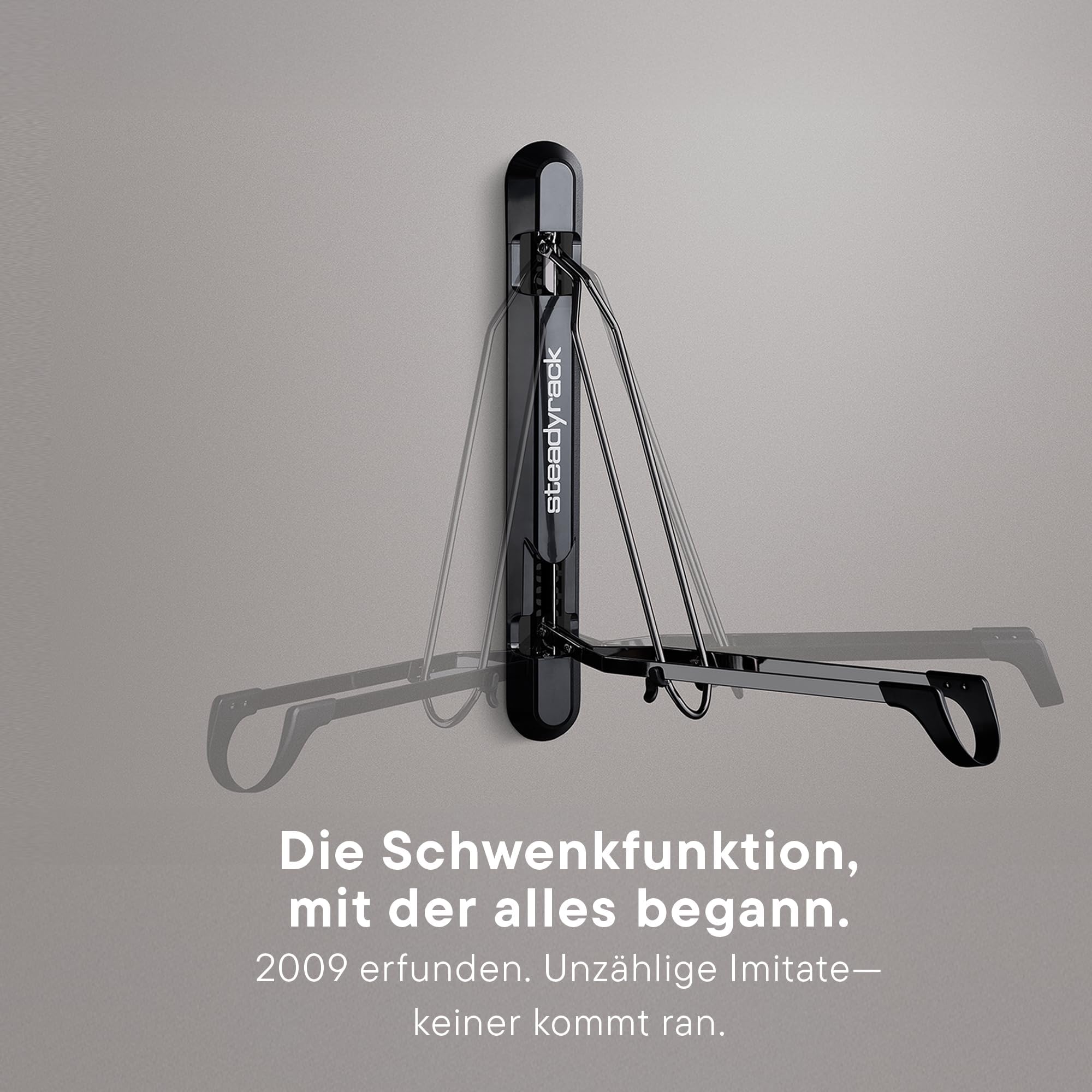 Steadyrack ProFlex Narrow Fahrrad Wandhalterung - Vertikale Fahrradhalterung klappbar für Garage & Wohnung - Platzsparende Aufbewahrung für Rennrad, BMX, Gravelbike, E-Bike & mehr