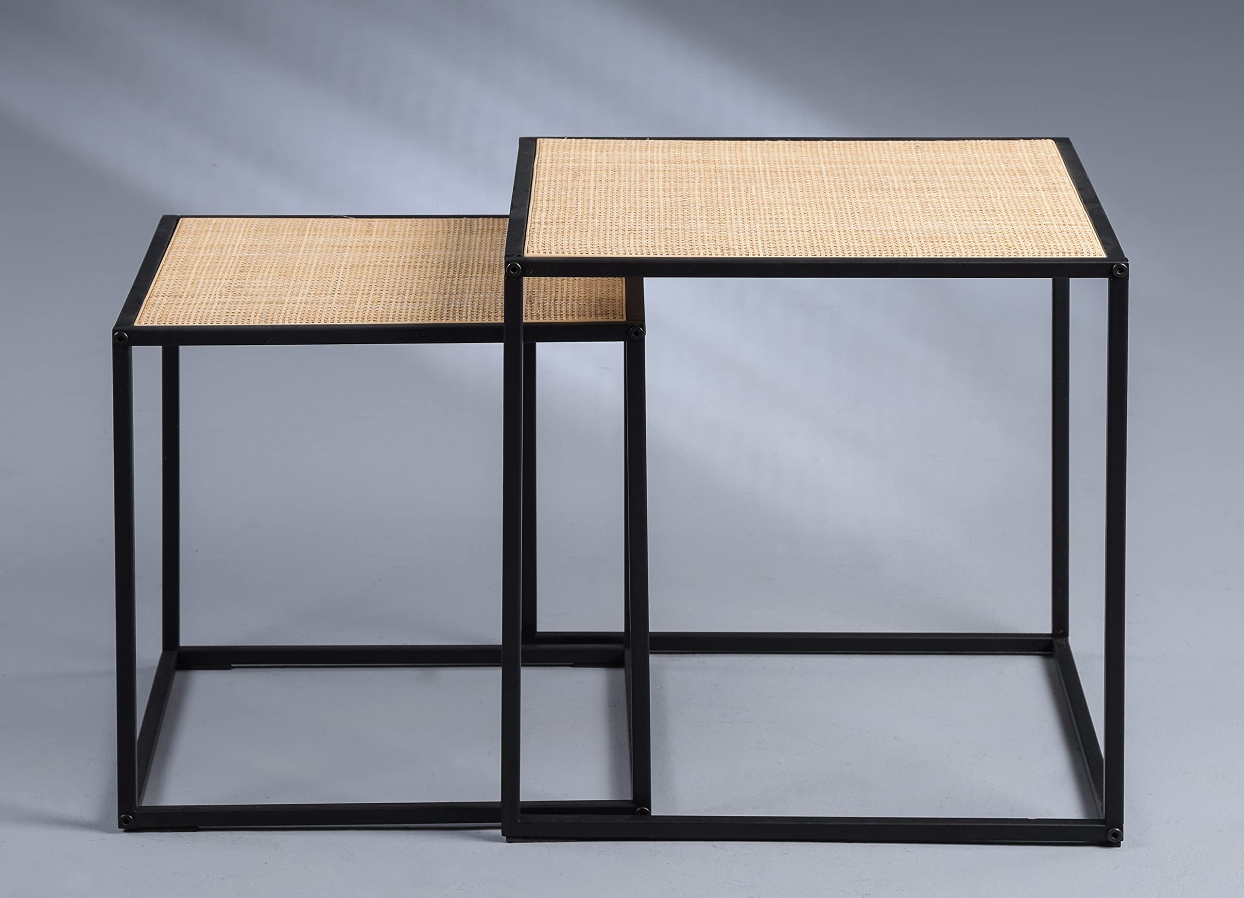 M2 Kollektion Luke - Tavolo a 2 posti, in metallo, marrone, nero, 44 x 44 x 44 cm, 38 x 38 x 38 cm