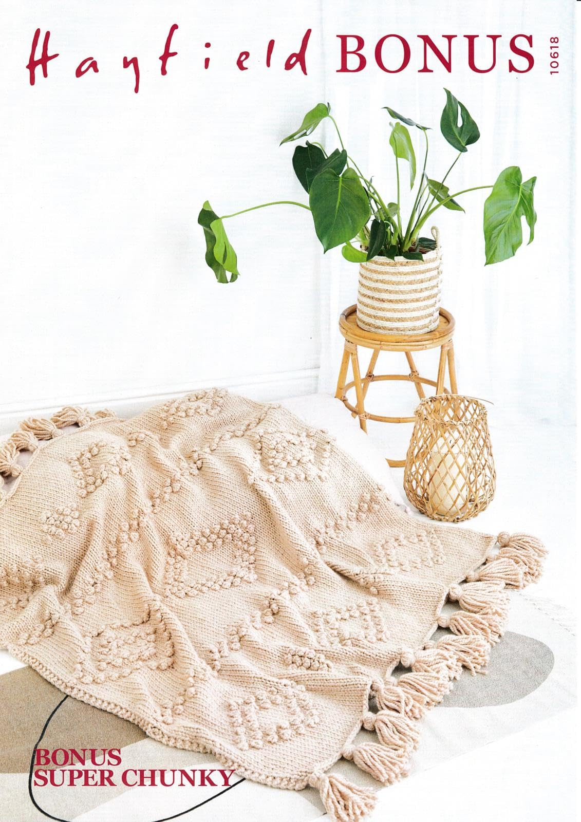 Hayfield Bonus Super Chunky Knitting Pattern - 10618 Blanket