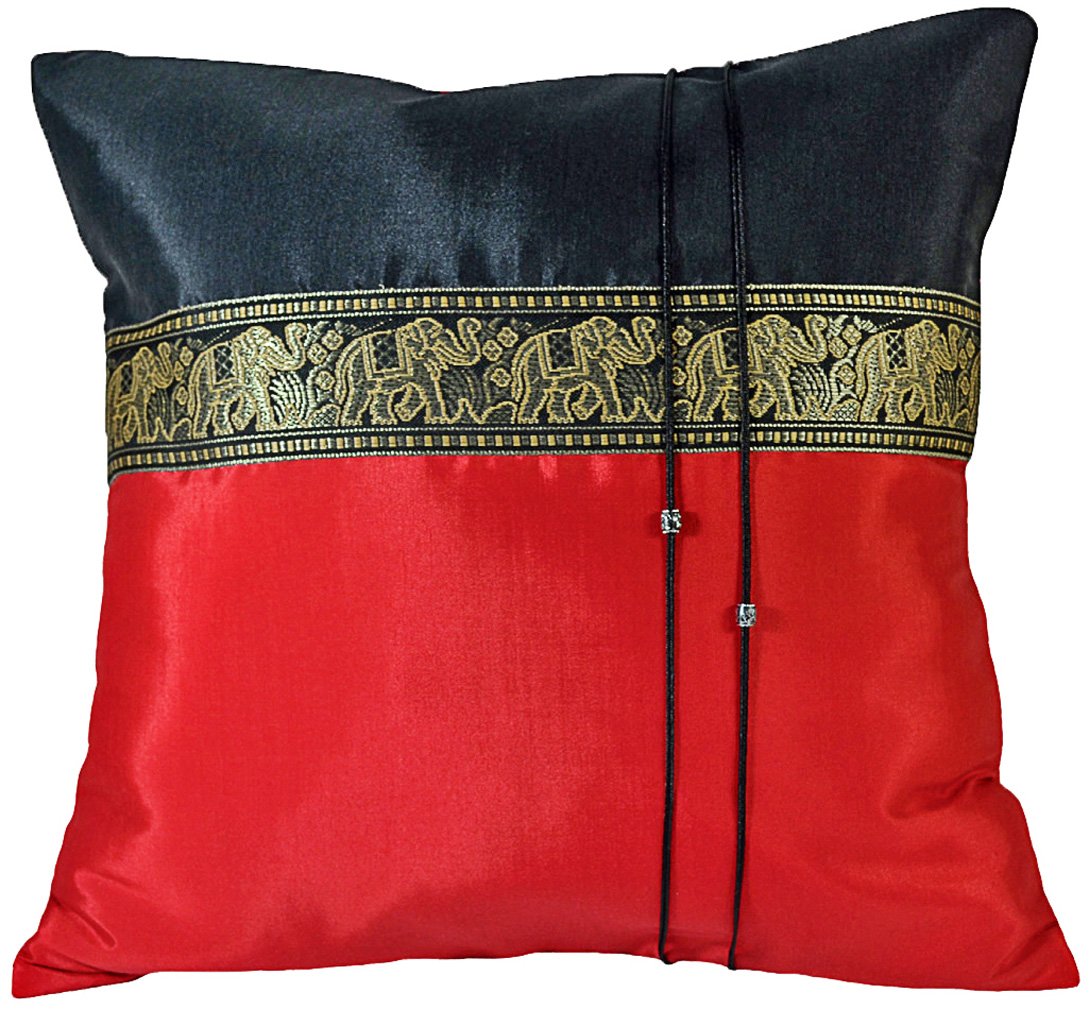 Buy Artiwa Throw Decorative Silk Pillow Covers Thai Elephants 16"x16