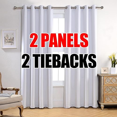 Miniatura 42 de MIUCO - Cortinas opacas para oscurecer la habitación, con aislamiento térmico y ojales para sala de estar, juego de 2 paneles, 52 x 84 pulgadas