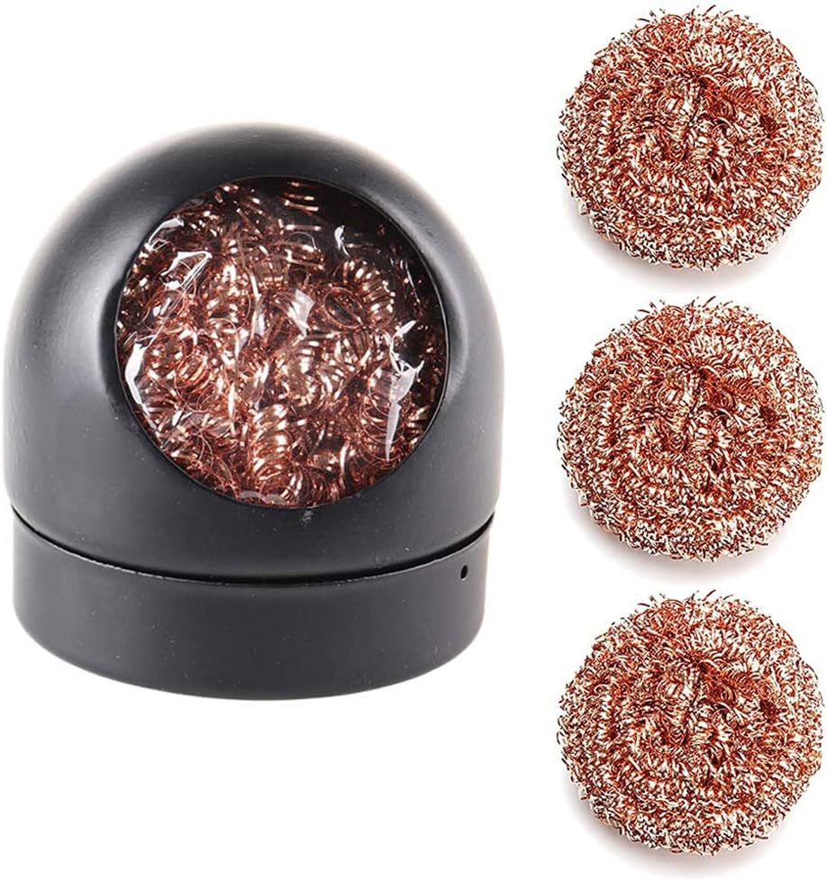 Soldering iron tip cleaner, soldering iron tip holder and curly brass