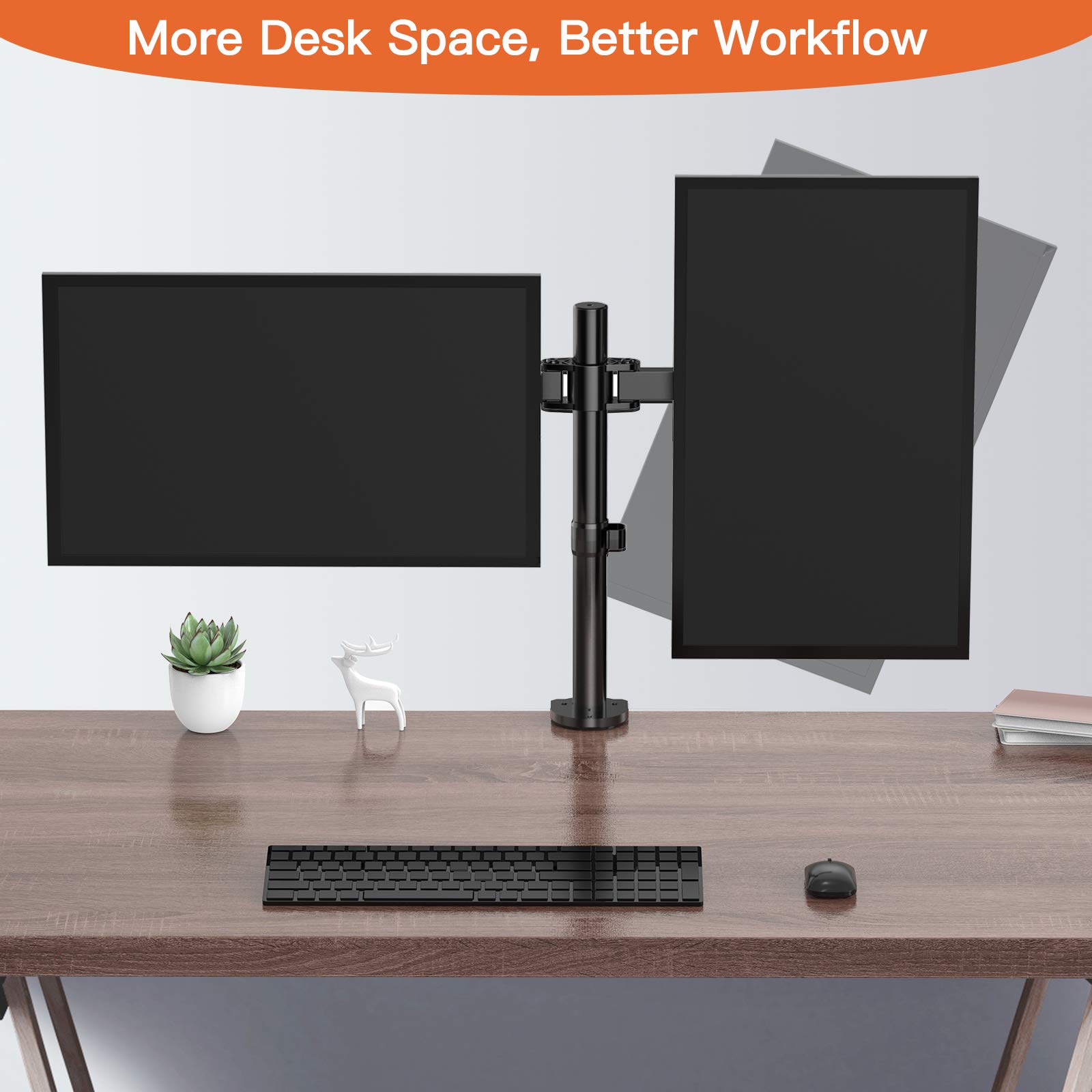 Buy Perlegear Dual Monitor Desk Mount with Height Adjustable