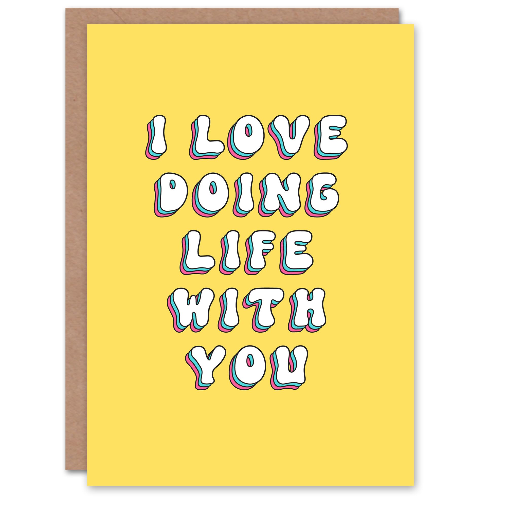 Artery8 Women's Greeting Card - Birthday Card - Love Doing Life With You - Yellow
