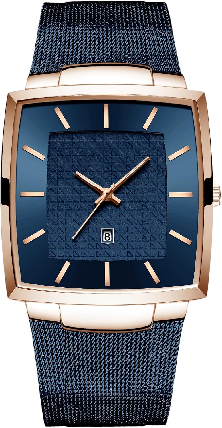 RORIOS Moda Orologio da Uomo Analogico Quarzo Luminoso Acciaio Inossidabile Cinturino