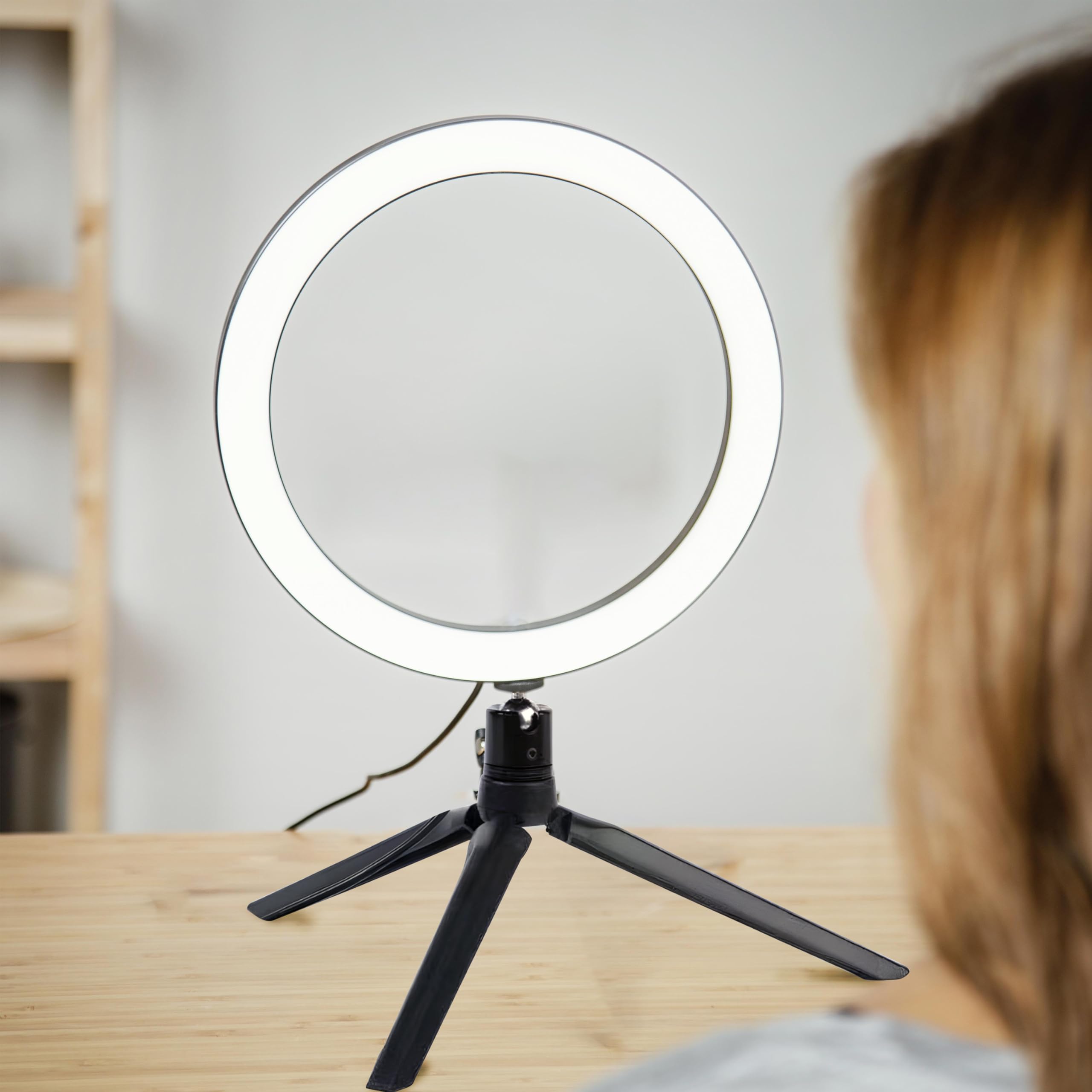 Retoo Luce ad Anello LED Ring Light per Selfie Staffa Triangolare 3 Modalità Illuminazione Trucco Fotografia Video Live Streaming Smartphone
