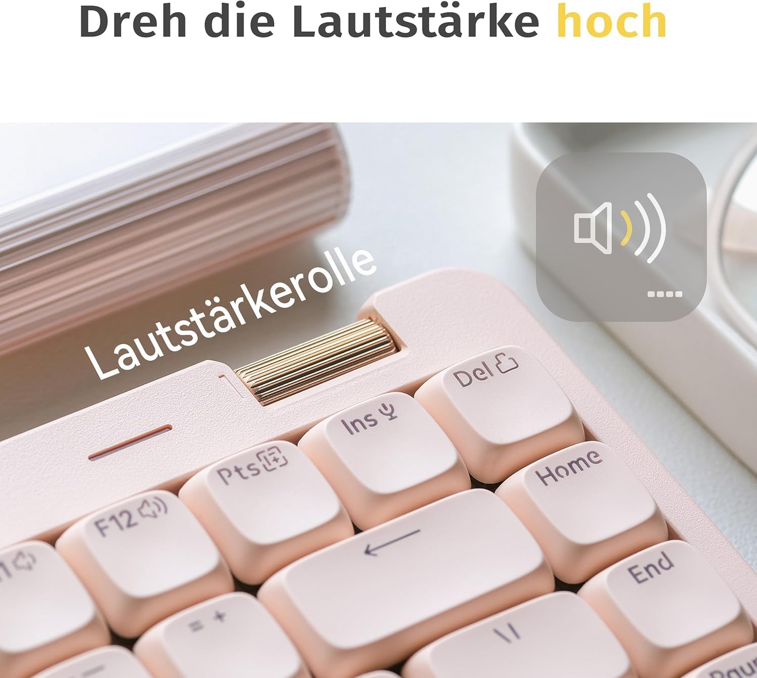 Flow Lite100 Tasten Low Profile Mechanische Tastatur, Swappable Wiederaufladbare Kabellose Tastatur mit 2.4G Empfänger, Bluetooth und Kabelanschluss für Windows,Mac/Linear Switch(Off-White)US-Layout