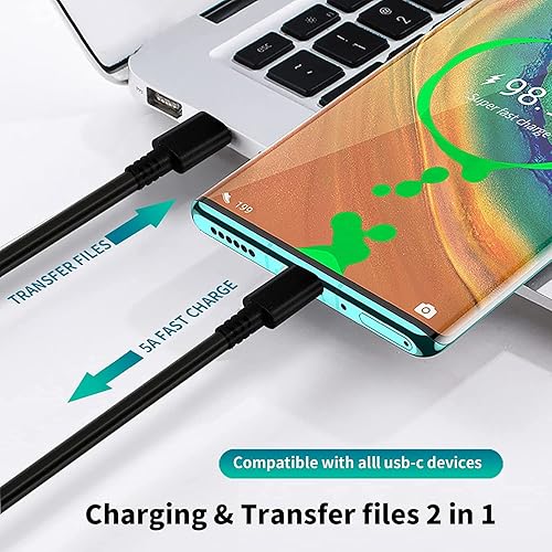 Miniatura 4 de Paquete de 2 cargadores rápidos de 45 W para Samsung tipo C USB-C para Samsung Galaxy S24 Plus, Galaxy S24 Ultra, Galaxy S23 Ultra, Galaxy S25+,