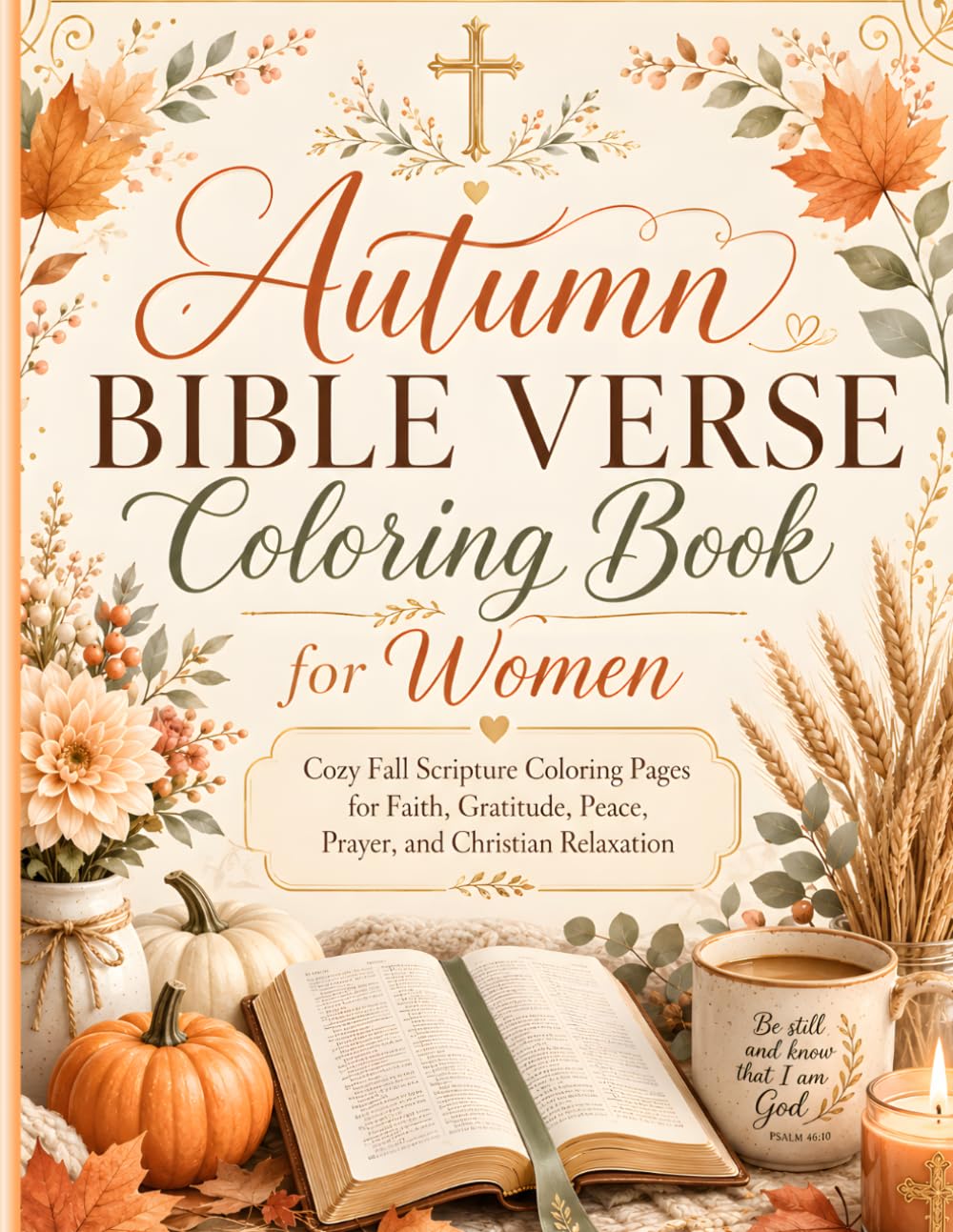 Autumn Bible Verse Coloring Book for Women: Cozy Fall Scripture Coloring Pages for Faith, Gratitude, Peace, Prayer, and Christian Relaxation