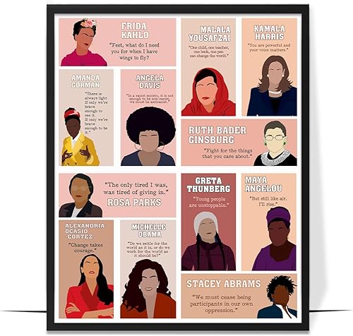 Miniatura 36 de LOLUIS Arte de Pared Inspirador, SIN MARCO 16x24 pulgadas Obra de Arte de Citas de Mujeres Empoderadas Dibujada a Mano, Decoración Motivacional