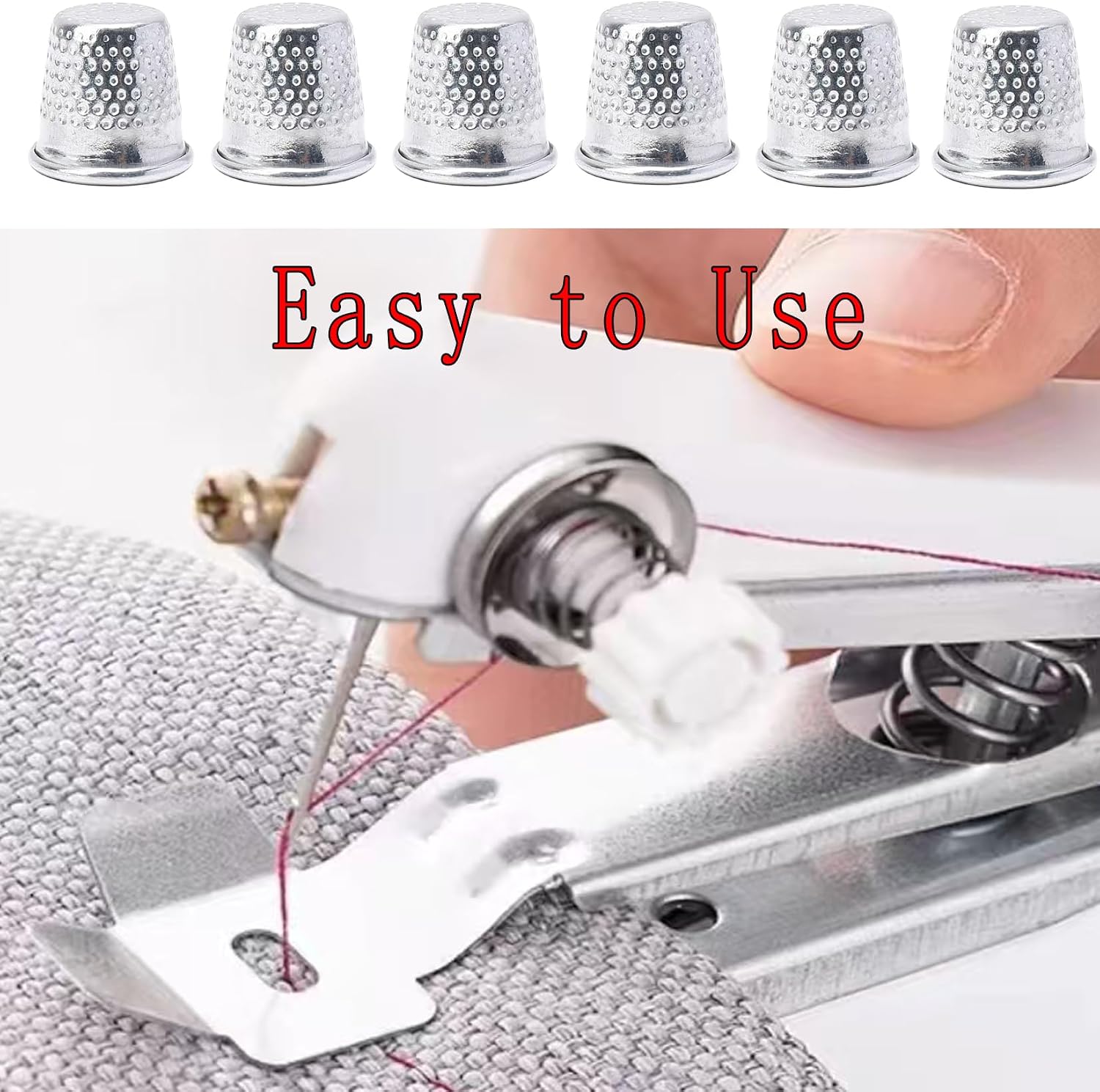 100 Pack Silver Sewing Quilting Metal Thimbles DIY Craft Finger Protector DIY Sewing Tool (Silver-100PCS)