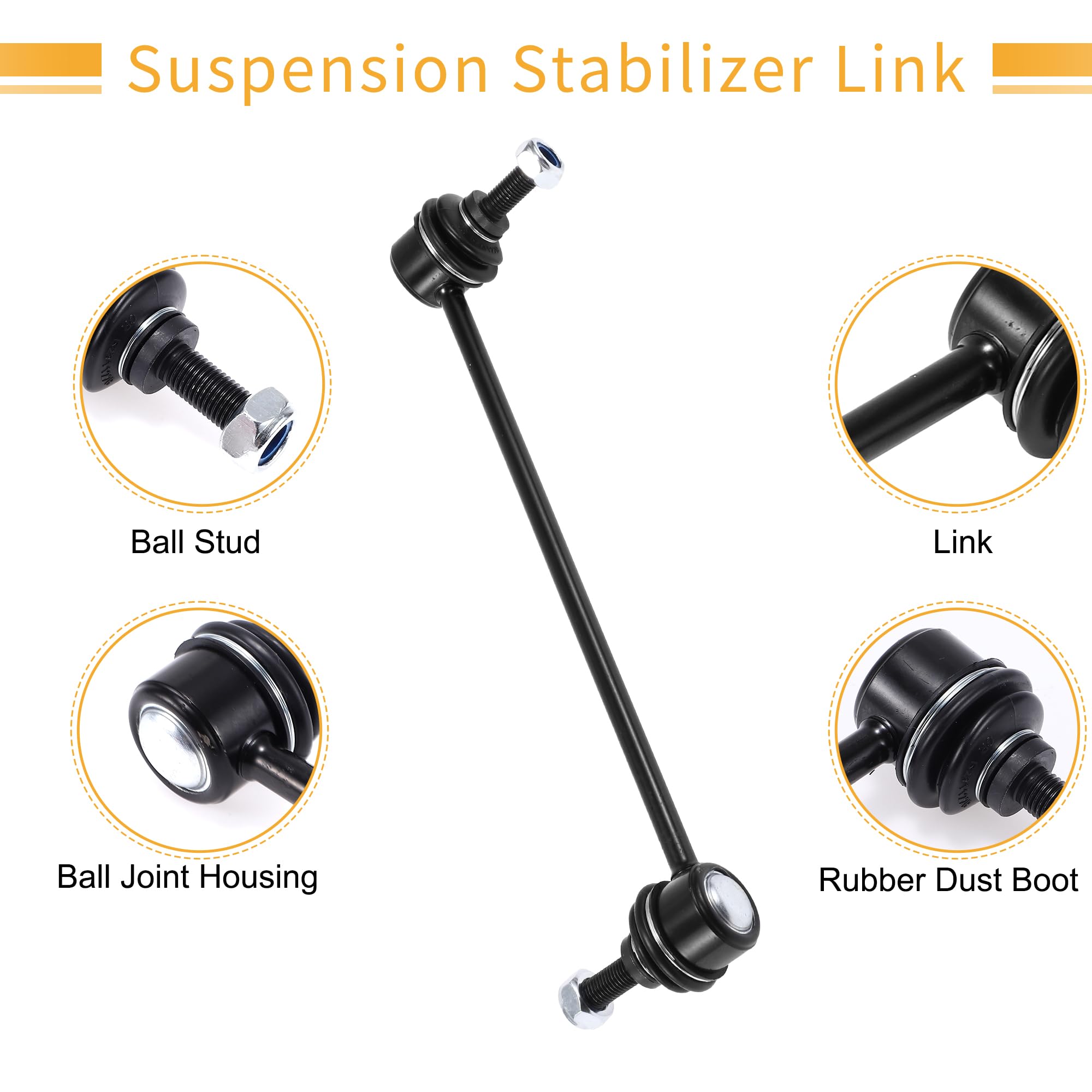 QUARKZMAN 1 Set Front Sway Bar Links Stabilizzatore Kit di collegamento con boccola per Jeep Patriot 2007-2017 per Dodge Caliber 2007-2012 Kit sospensioni