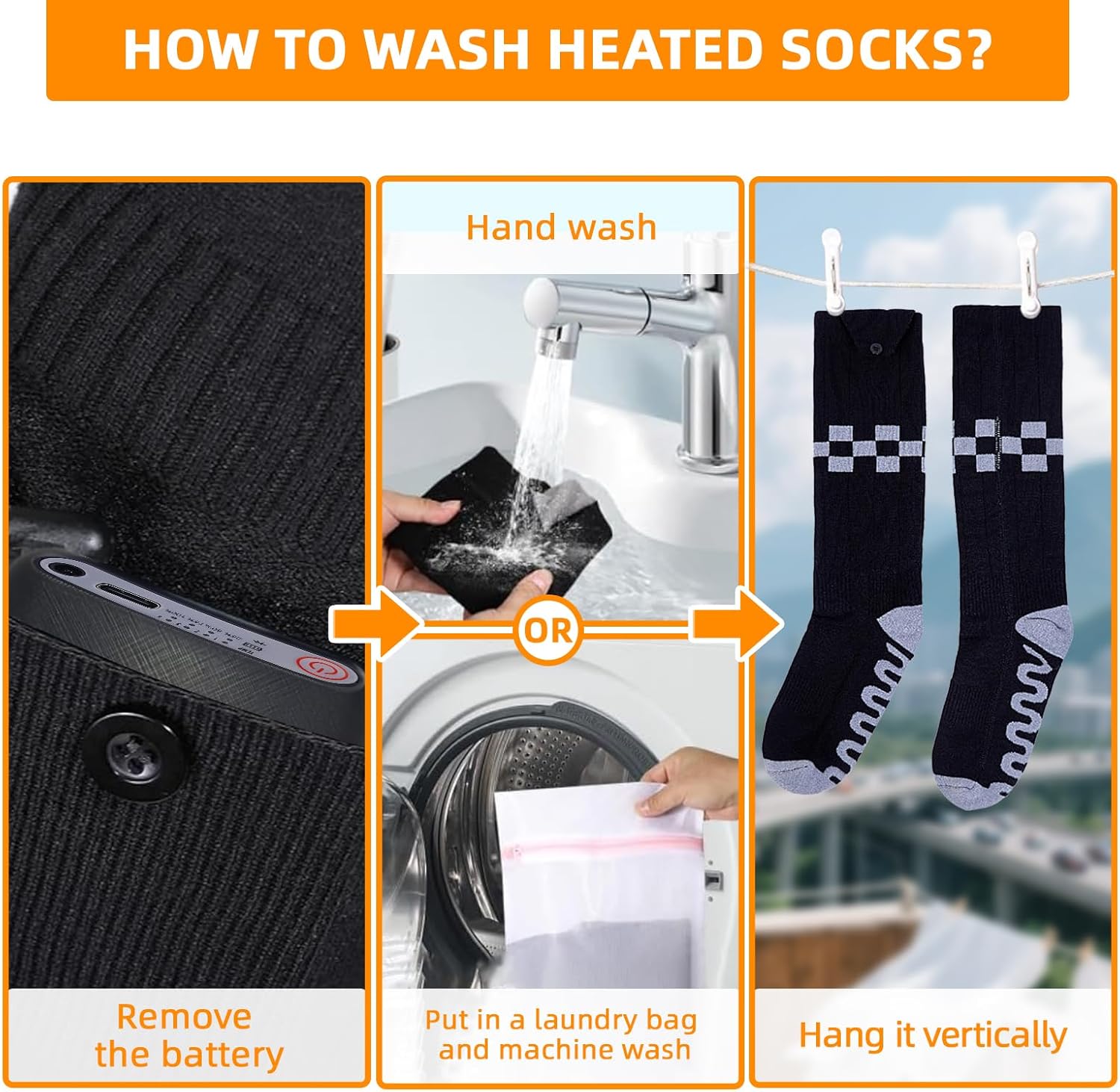 Heated Socks for Men & Women with APP Control, 2 x 5000mAh Rechargeable Batteries, Up to 9 Hours Battery Life, Washable Electric Foot Warmer for Outdoor Hunting Skiing Cycling Camping Hiking - Image 7