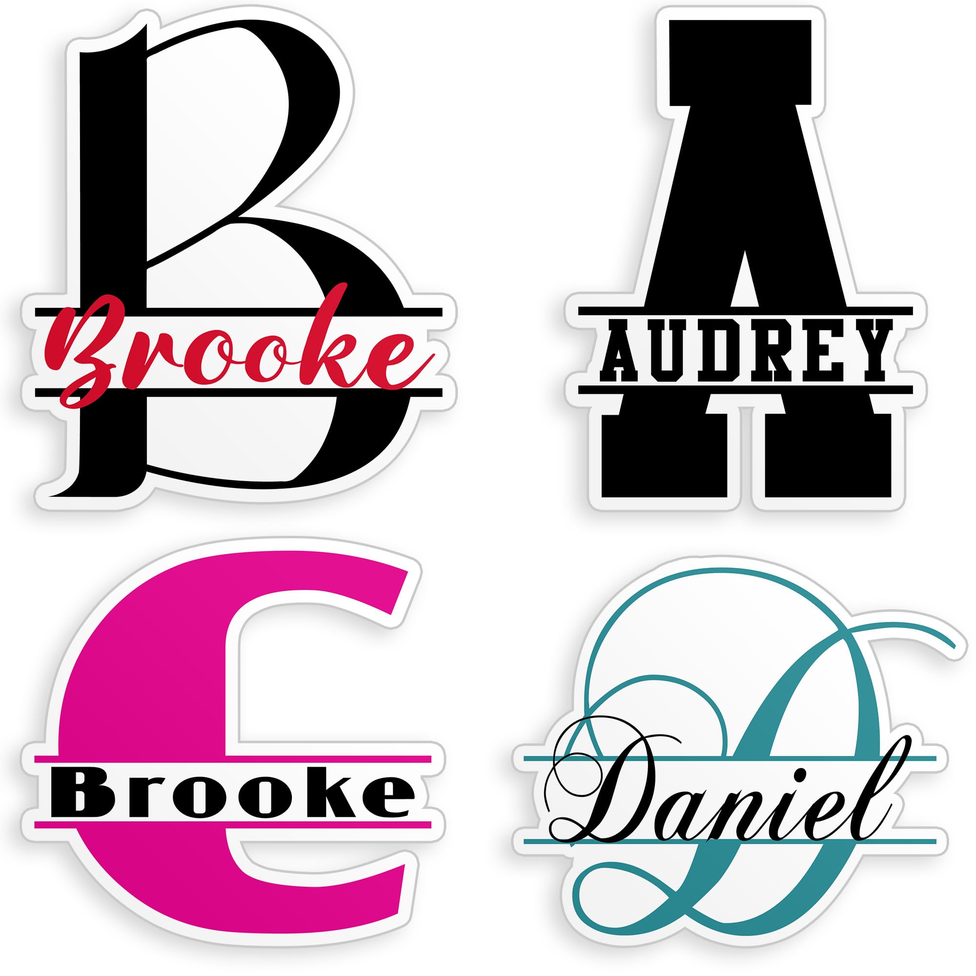 Custom Monogram Name Sticker, Personalized Name Initial Decals Waterproof Die-Cut Vinyl Stickers Name Sticker Decal, Custom Decal for Tumbler, Laptop, Personalized Gift, Kids Labels Birthday Gifts