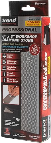 Miniatura 5 de Trend Nuevo kit de piedra de afilar de diamante, piedra de banco de doble cara (grano 3001000) de 8 x 3 pulgadas con bolsa, bloque de limpieza y