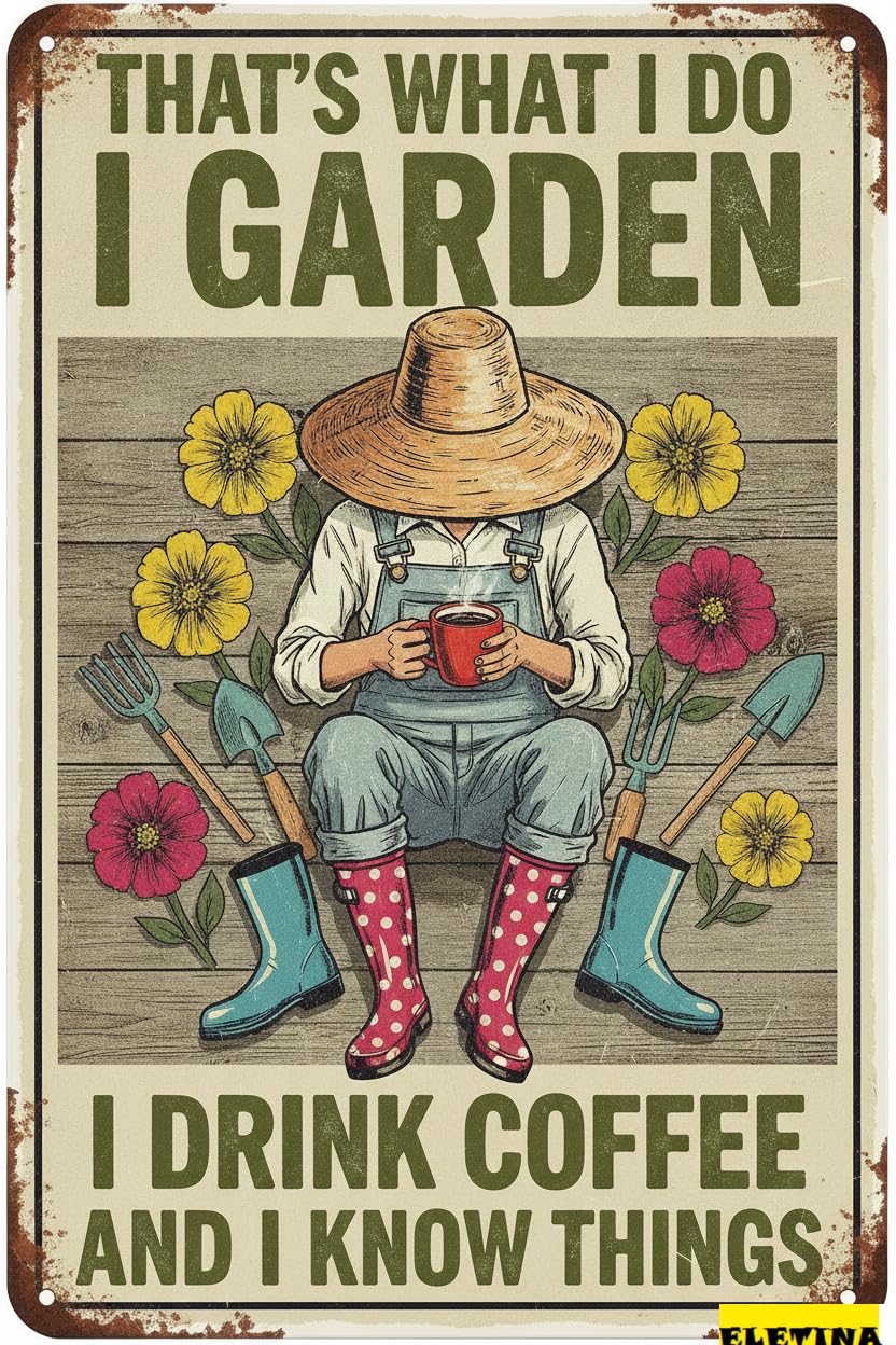 That's What I Do I Garden Tin Sign, 8x12 Inch Decor