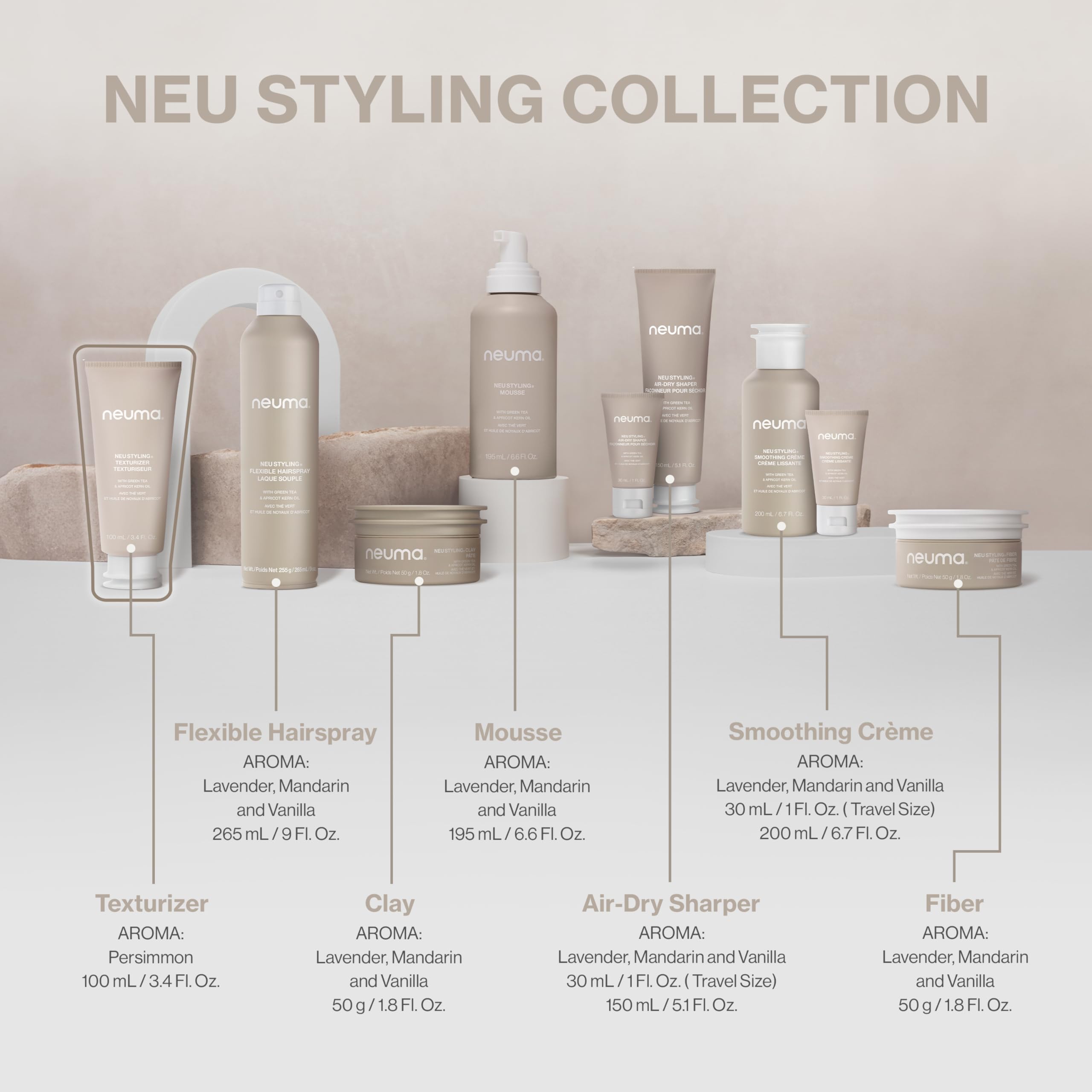 Neuma Neu Styling Hair Texturizer Crème, 3.4 Fl. Oz. Hair Texture Cream with Persimmon Scent