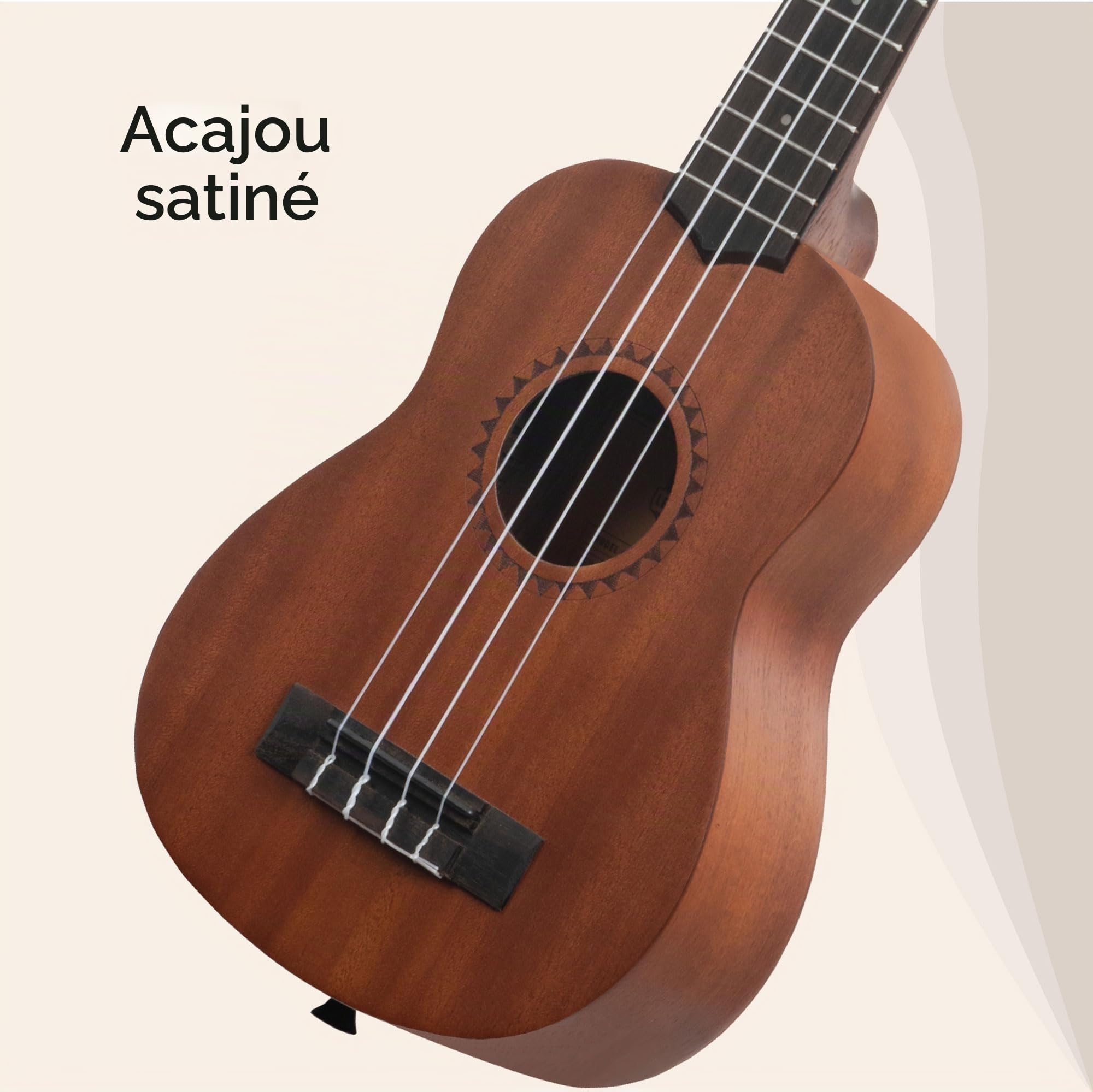 Kala - KALA-LTP-S - Ukulélé Soprano Adultes Étudiants et Débutants, Ukulélé École intermédiaire en Acajou et Palissandre avec étui souple et guide d'introduction inclus