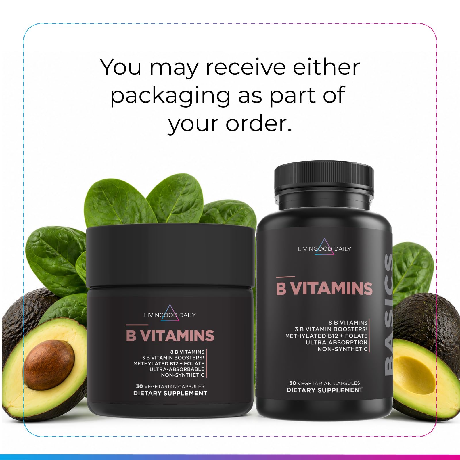 Livingood Daily Vitamin B Complex Supplement for Men and Women, 30 Capsules — Amazon image 2