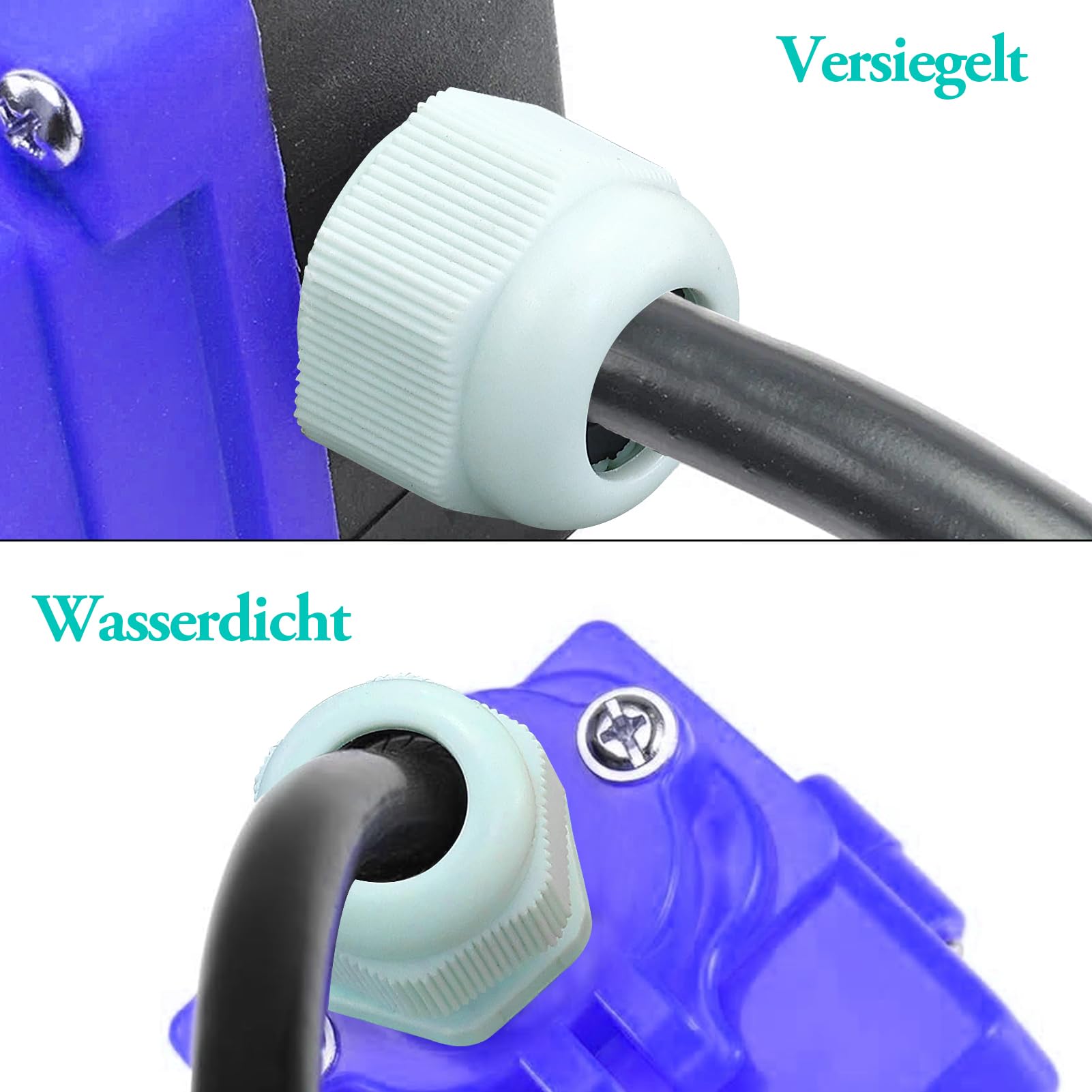 Prensaestopas de cable M20, pasacables resistente al agua, gris, ajustable, para exterior